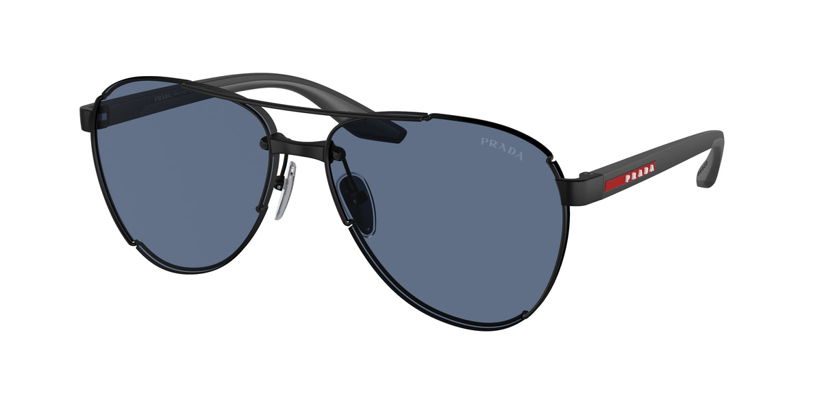 Prada Linea Rossa PS51YS Pilot Sunglasses 1BO06A-Matte Black 61-145-14 - Color Map Black