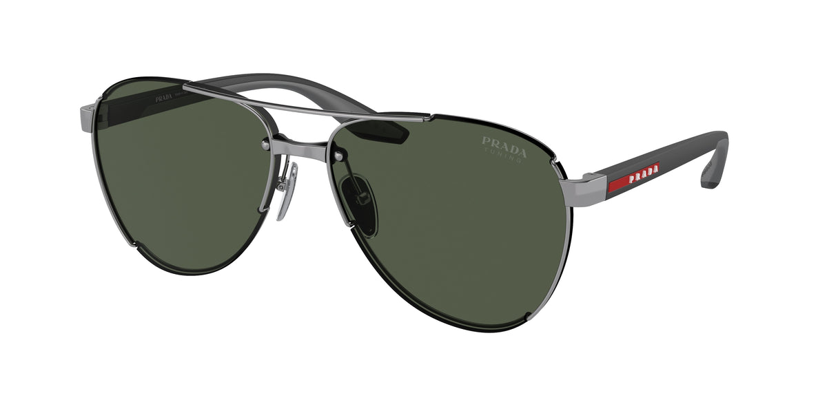 Prada Linea Rossa PS51YS Pilot Sunglasses 5AV50F-Gunmetal 61-145-14 - Color Map Grey