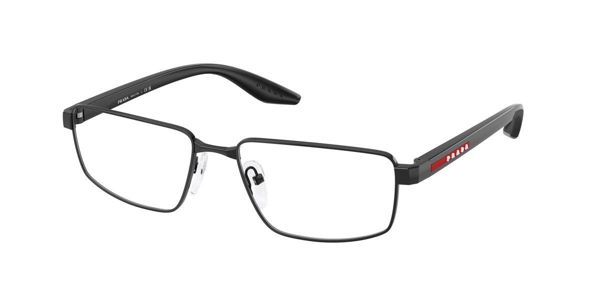 Prada Linea Rossa PS52RV Rectangle Eyeglasses 1AB1O1-Black 57-145-17 - Color Map Black