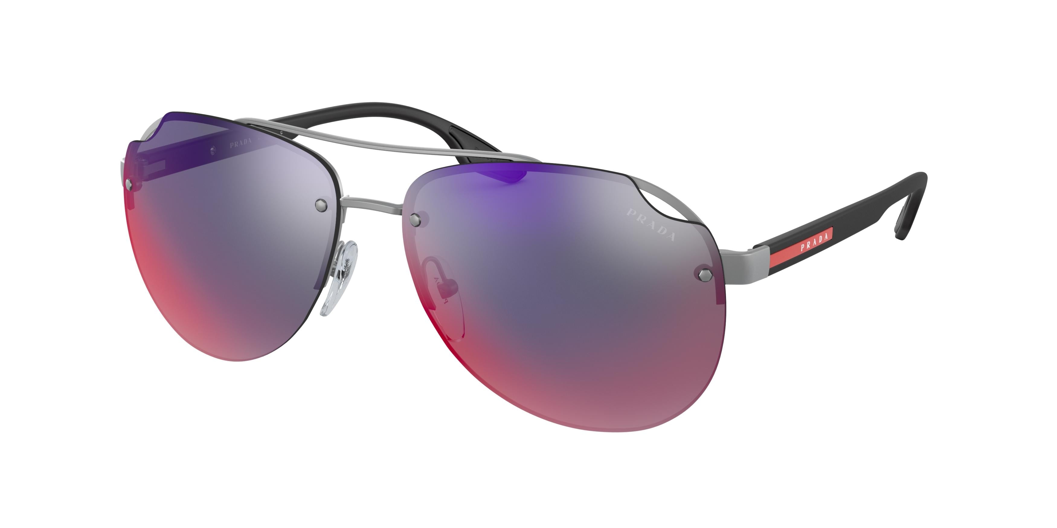 Prada Linea Rossa PS52VS Pilot Sunglasses 7CQ9Q1-Matte Gunmetal 61-145-14 - Color Map Grey
