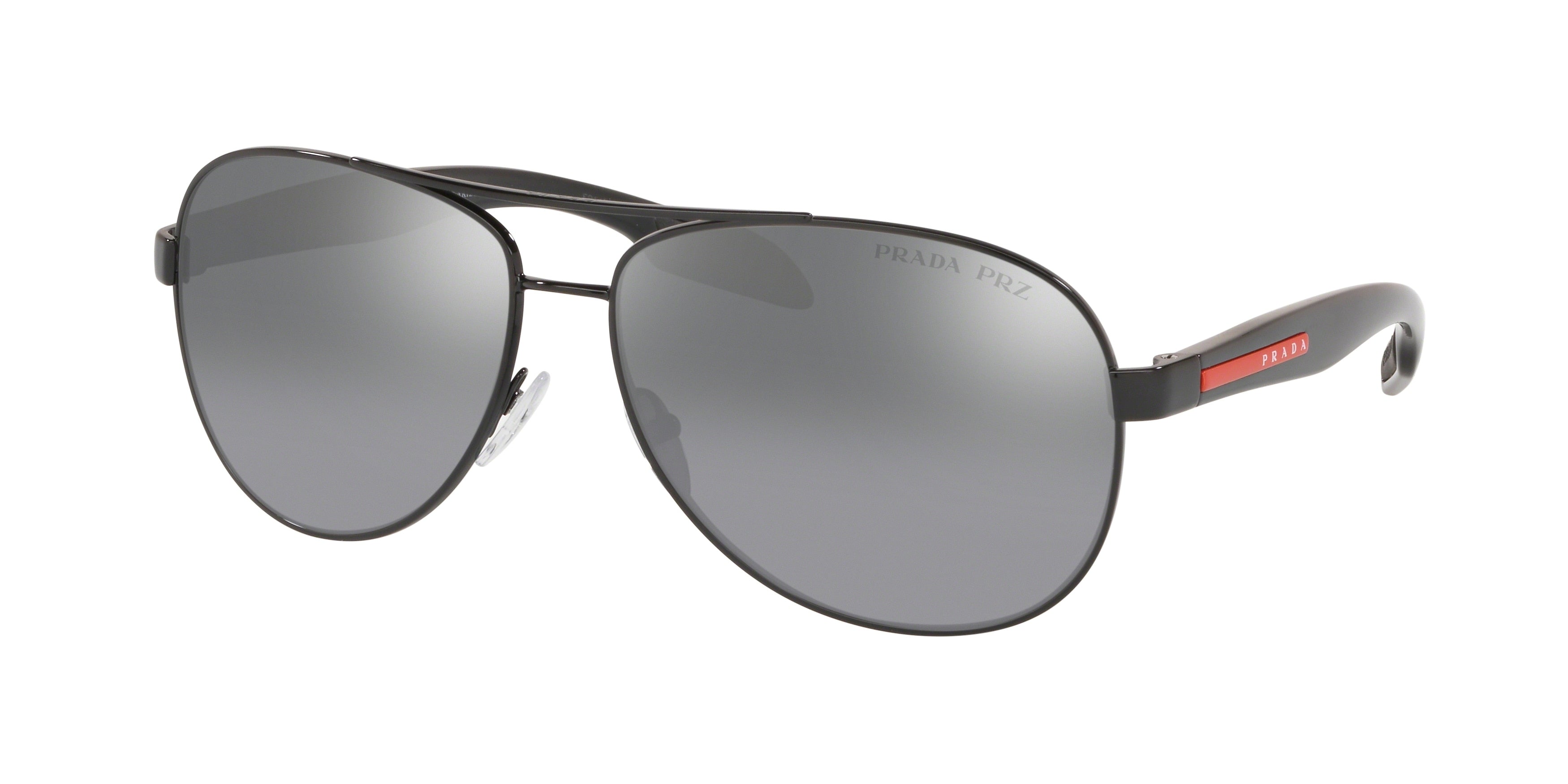 Prada Linea Rossa LIFESTYLE PS53PS Pilot Sunglasses 1AB2F2-Black 62-135-14 - Color Map Black