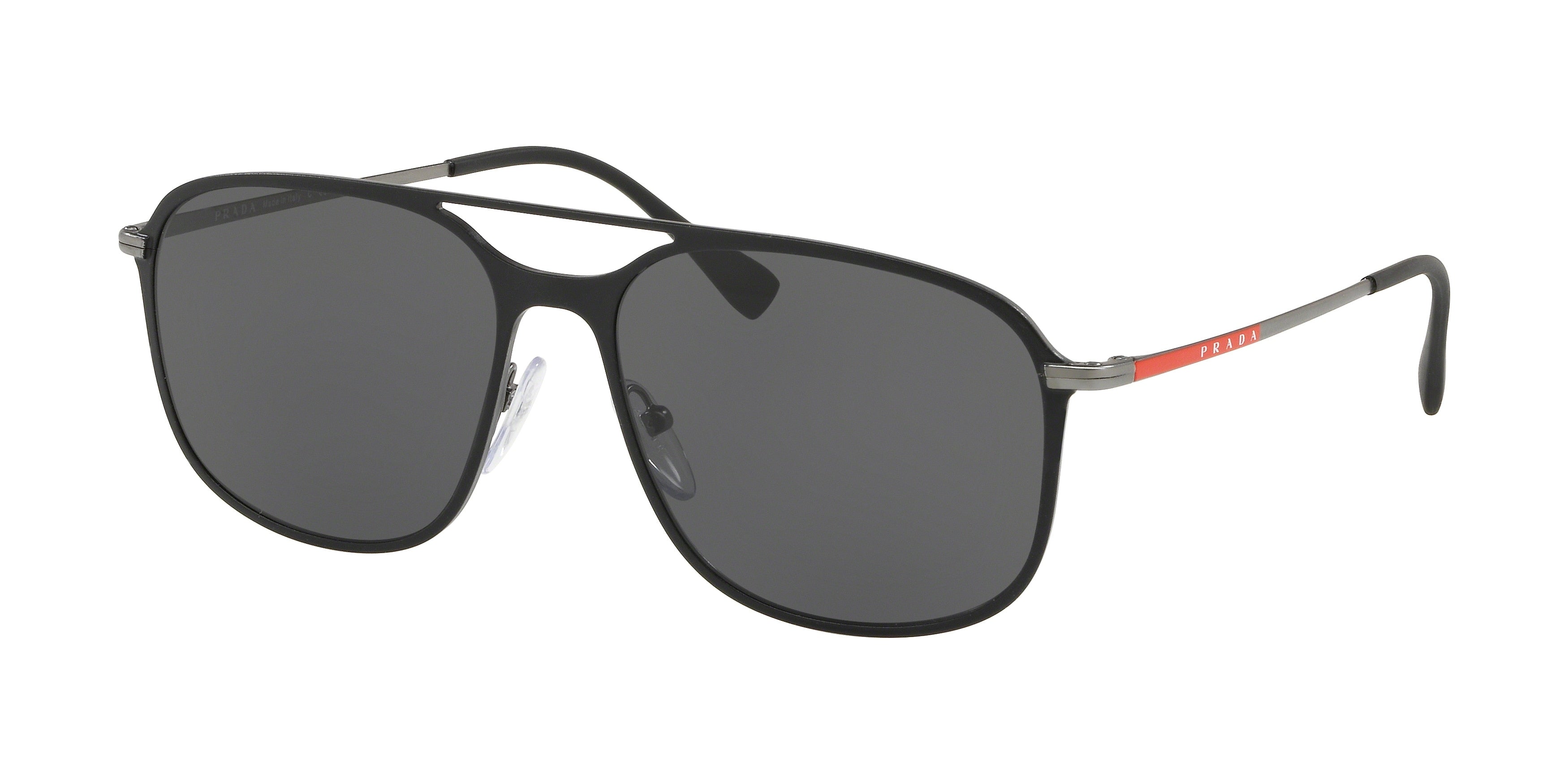 Prada Linea Rossa LIFESTYLE PS53TS Pillow Sunglasses DG05S0-Black Rubber/Gunmetal Rubber 56-140-16 - Color Map Black