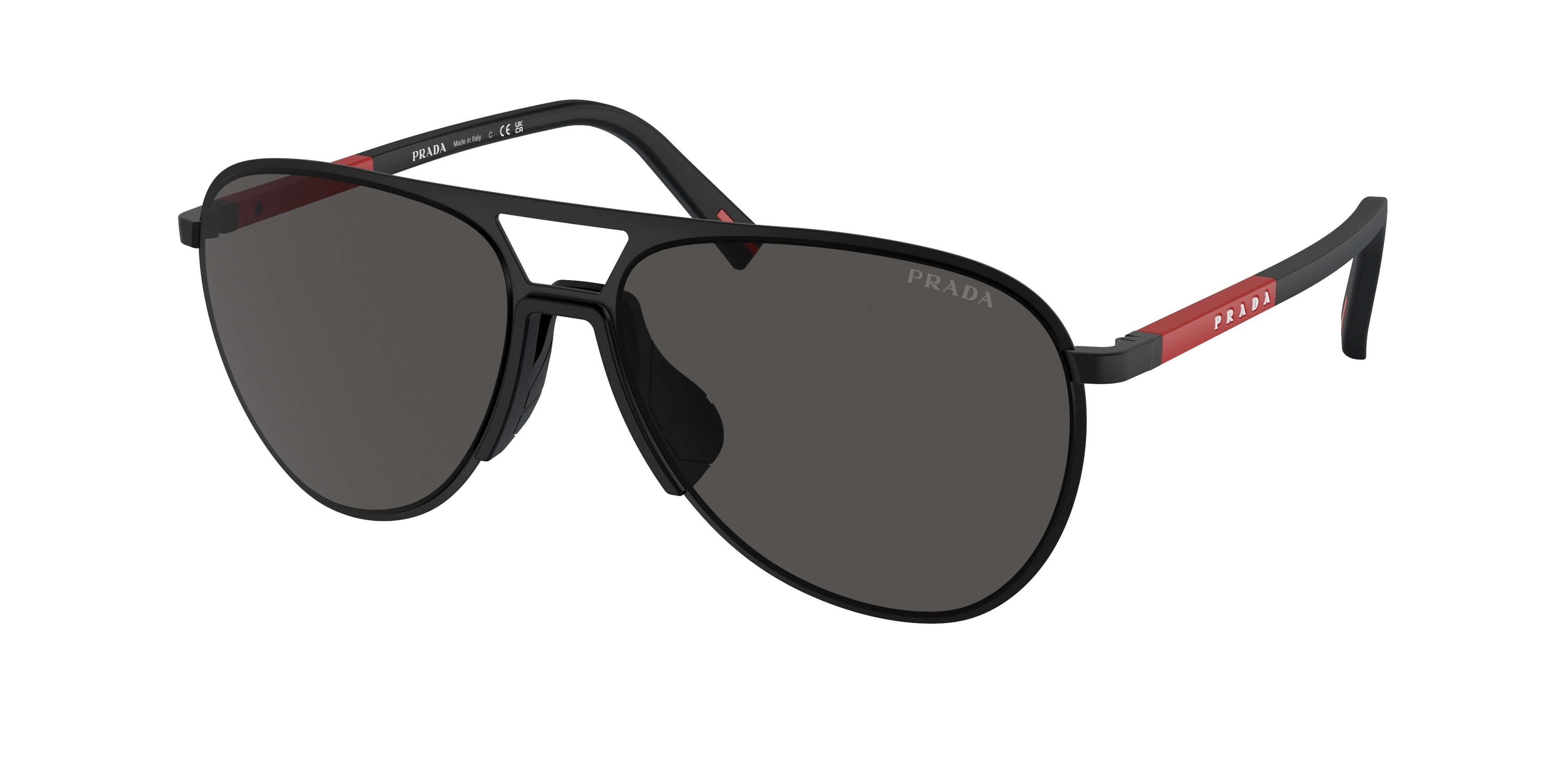 Prada Linea Rossa PS53ZS Pilot Sunglasses 1BO06F-Matte Black 59-145-15 - Color Map Black