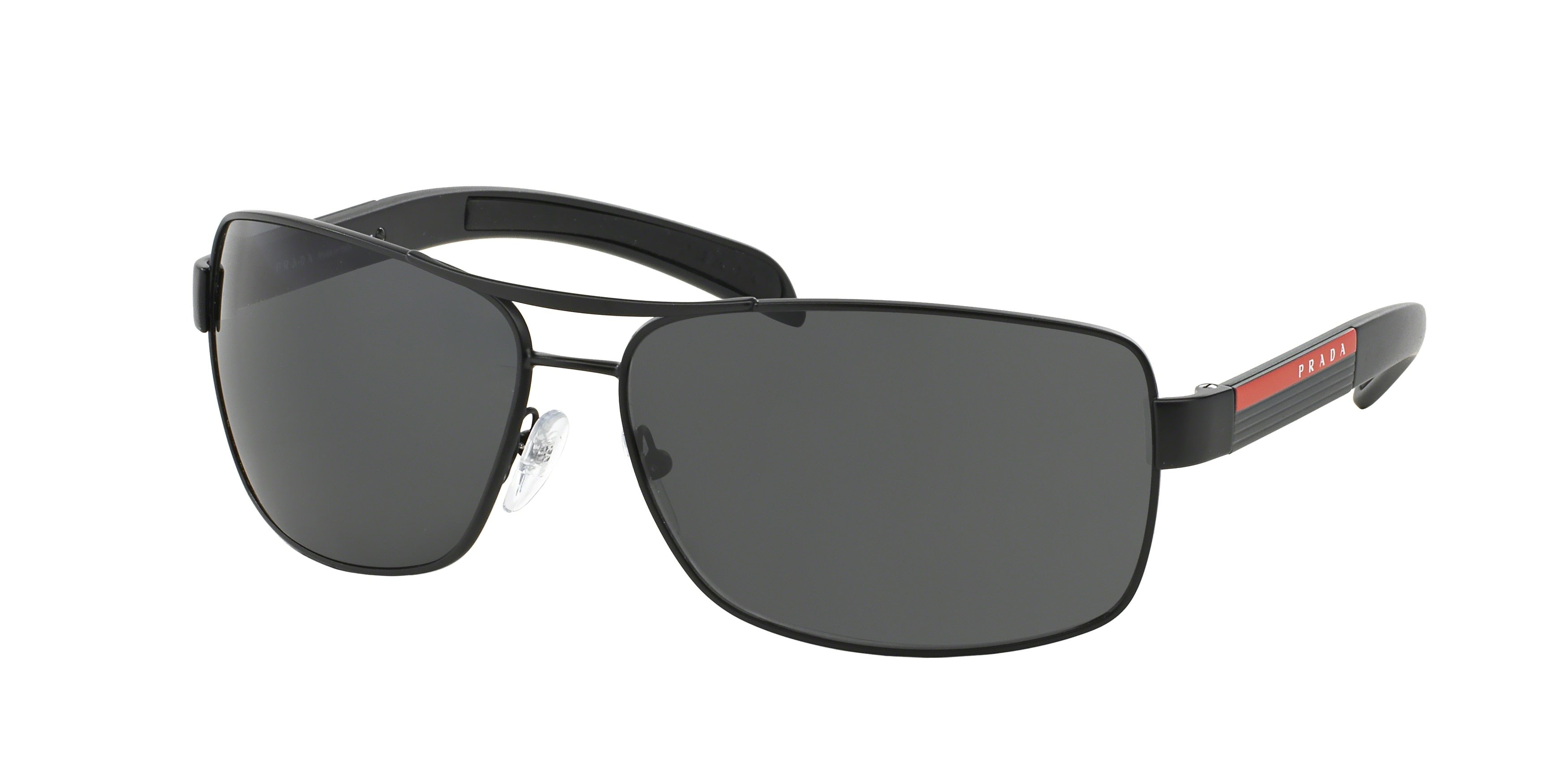 Prada Linea Rossa PS54IS Rectangle Sunglasses 1BO1A1-Black 65-125-14 - Color Map Black