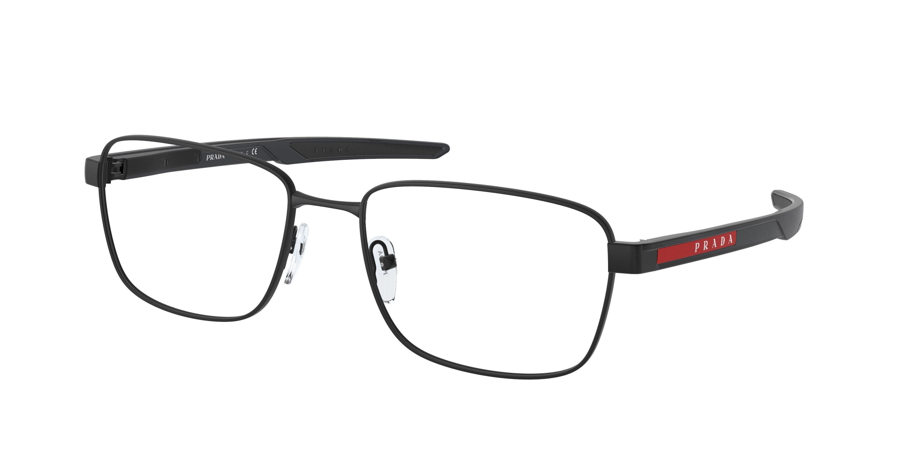 Prada Linea Rossa PS54OV Pillow Eyeglasses DG01O1-Black Rubber 57-140-18 - Color Map Black