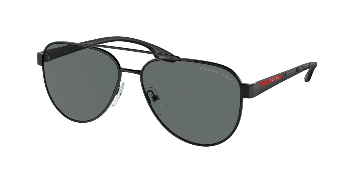 Prada Linea Rossa LIFESTYLE PS54TS Pilot Sunglasses 1AB5Z1-Black 58-145-14 - Color Map Black