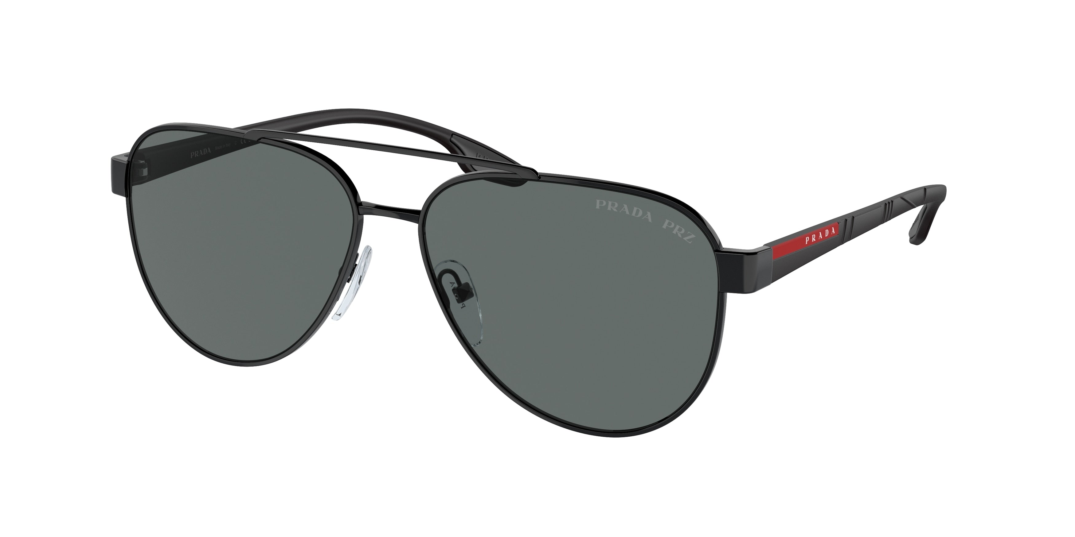 Prada Linea Rossa LIFESTYLE PS54TS Pilot Sunglasses 1AB5Z1-Black 58-145-14 - Color Map Black