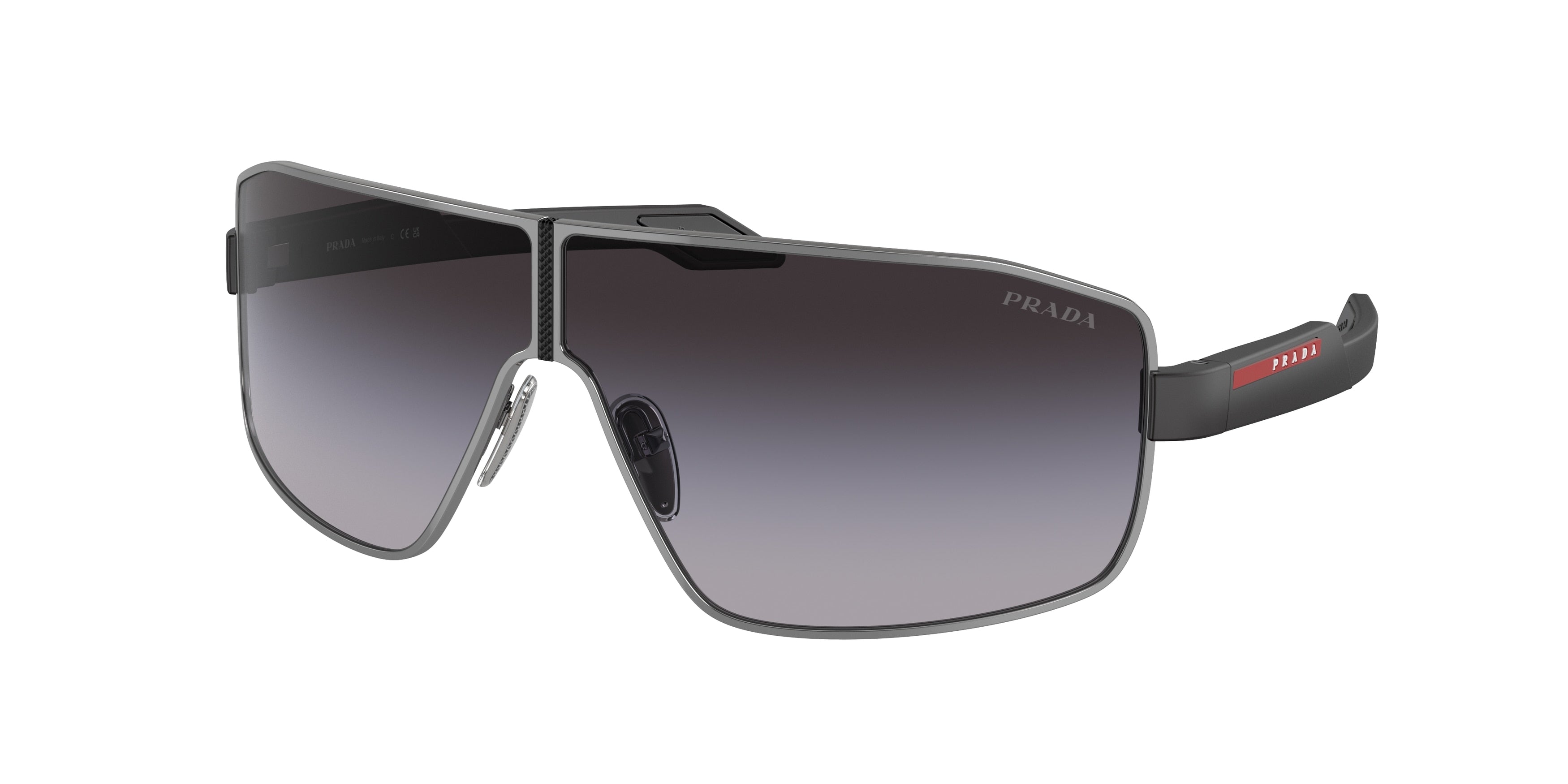 Prada Linea Rossa PS54YS Irregular Sunglasses 5AV09U-Gunmetal 74-125-3 - Color Map Grey