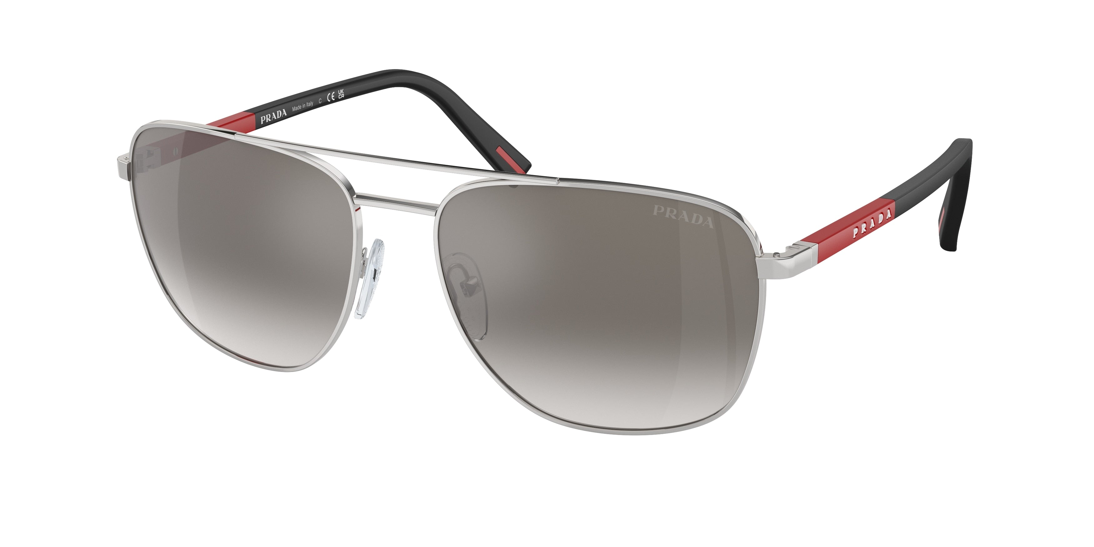 Prada Linea Rossa PS54ZS Oval Sunglasses 1BC02M-Silver 60-145-17 - Color Map Silver