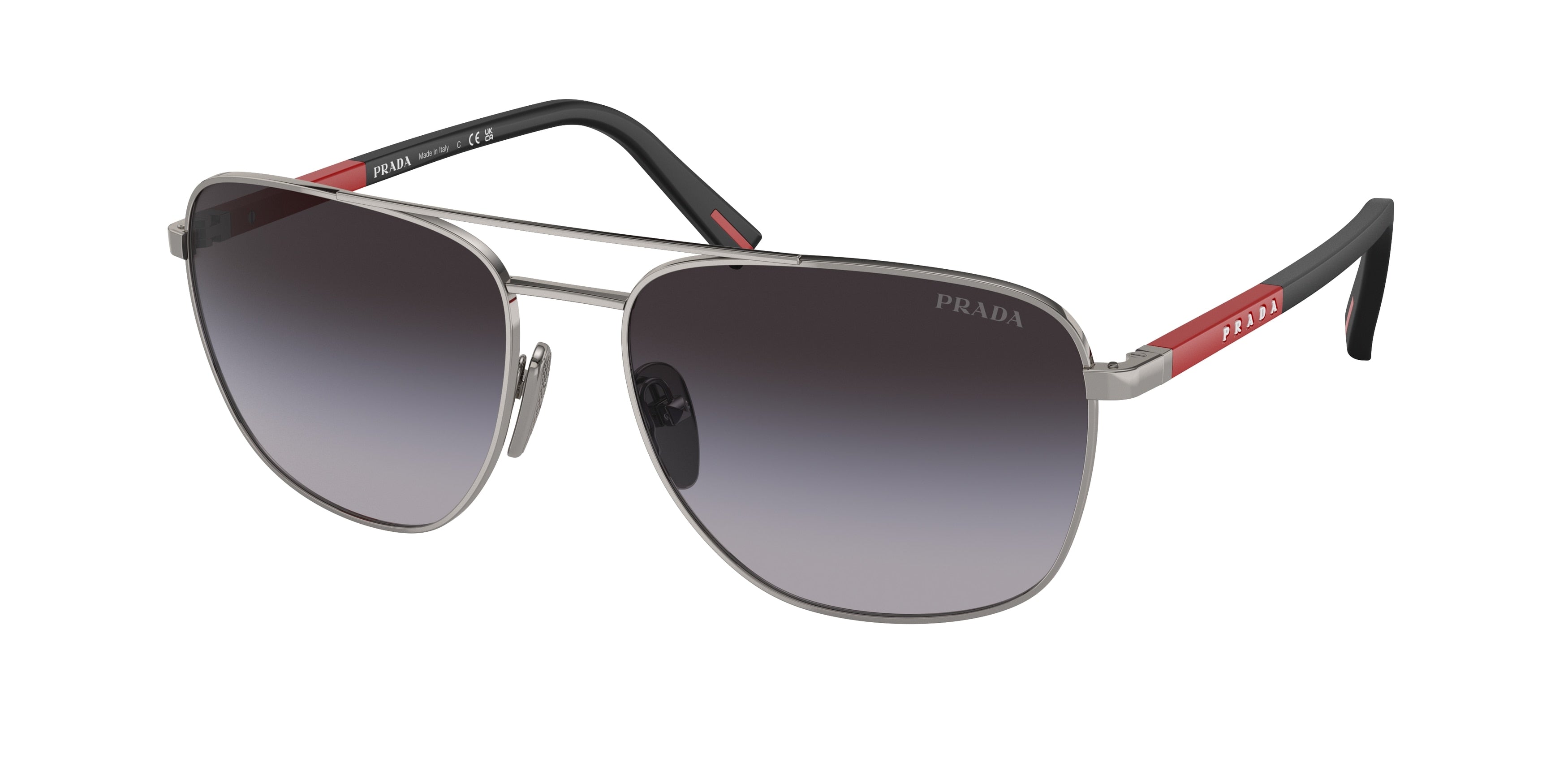 Prada Linea Rossa PS54ZS Oval Sunglasses 5AV09U-Gunmetal 60-145-17 - Color Map Grey