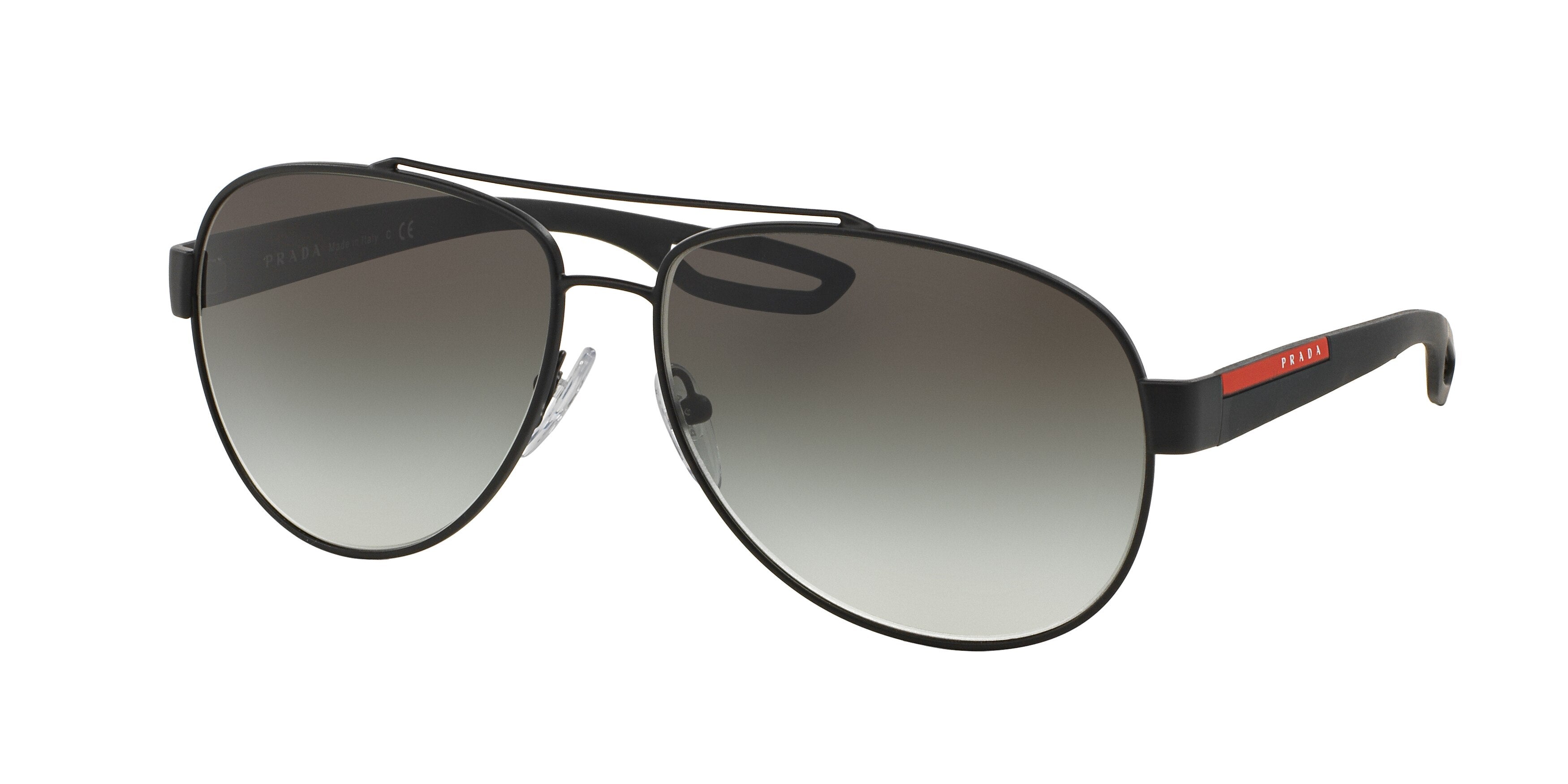 Prada Linea Rossa ACTIVE PS55QS Pilot Sunglasses DG00A7-Black Rubber 62-140-14 - Color Map Black