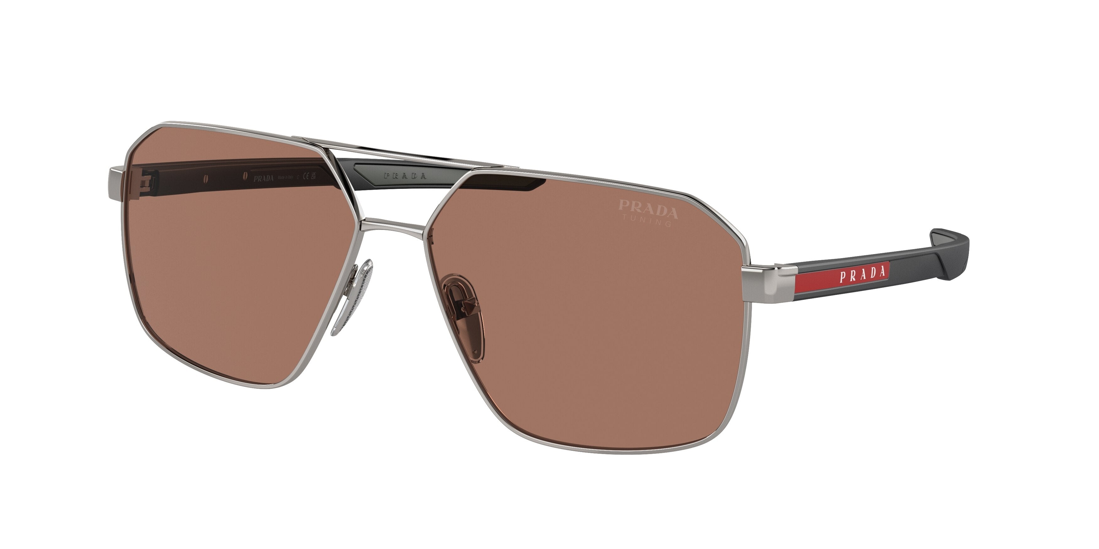 Prada Linea Rossa PS55WS Irregular Sunglasses 5AV50A-Gunmetal 60-140-14 - Color Map Grey