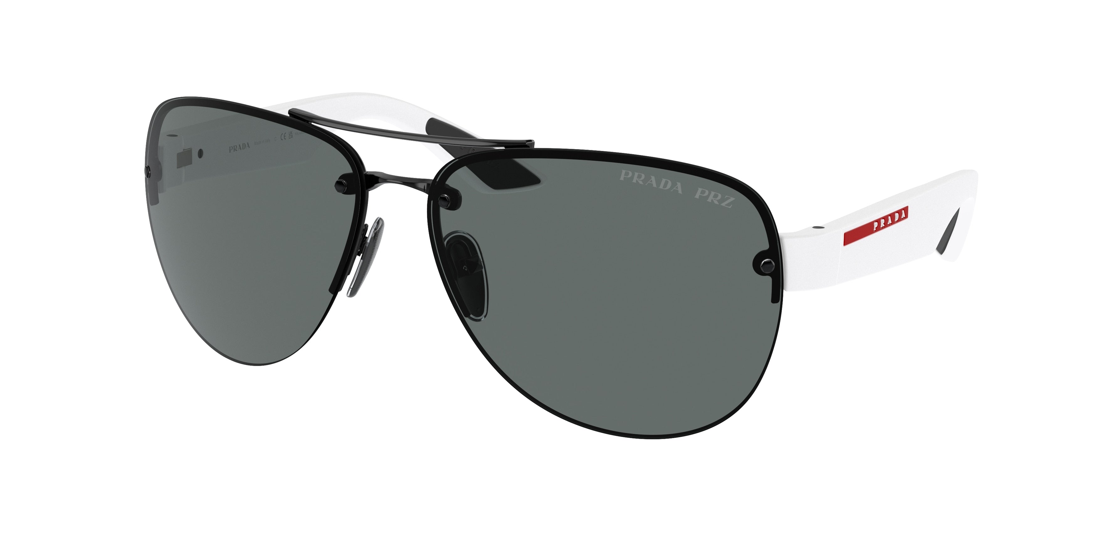 Prada Linea Rossa PS55YS Pilot Sunglasses 1AB02G-Black 64-135-14 - Color Map Black