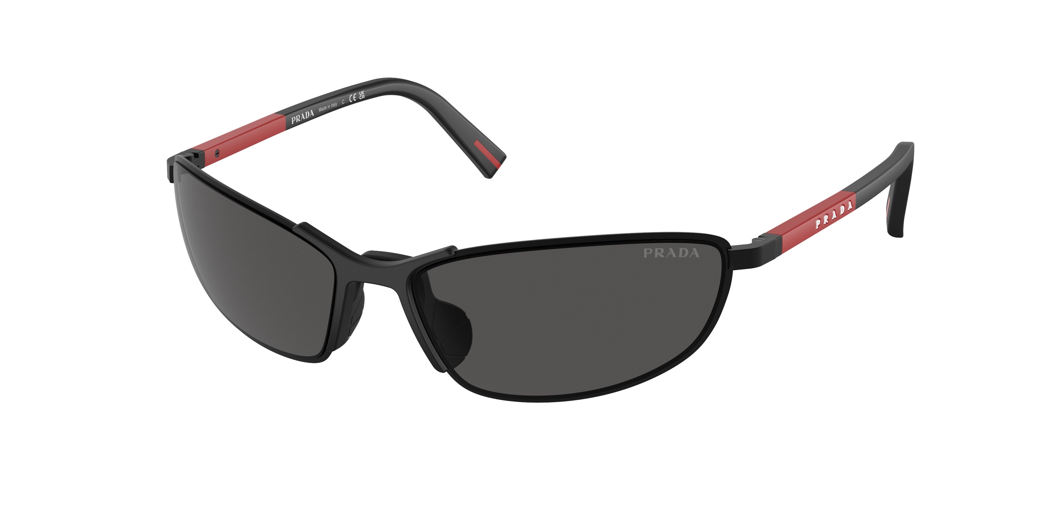 Prada Linea Rossa PS55ZS Irregular Sunglasses 1BO06F-Matte Black 60-130-17 - Color Map Black