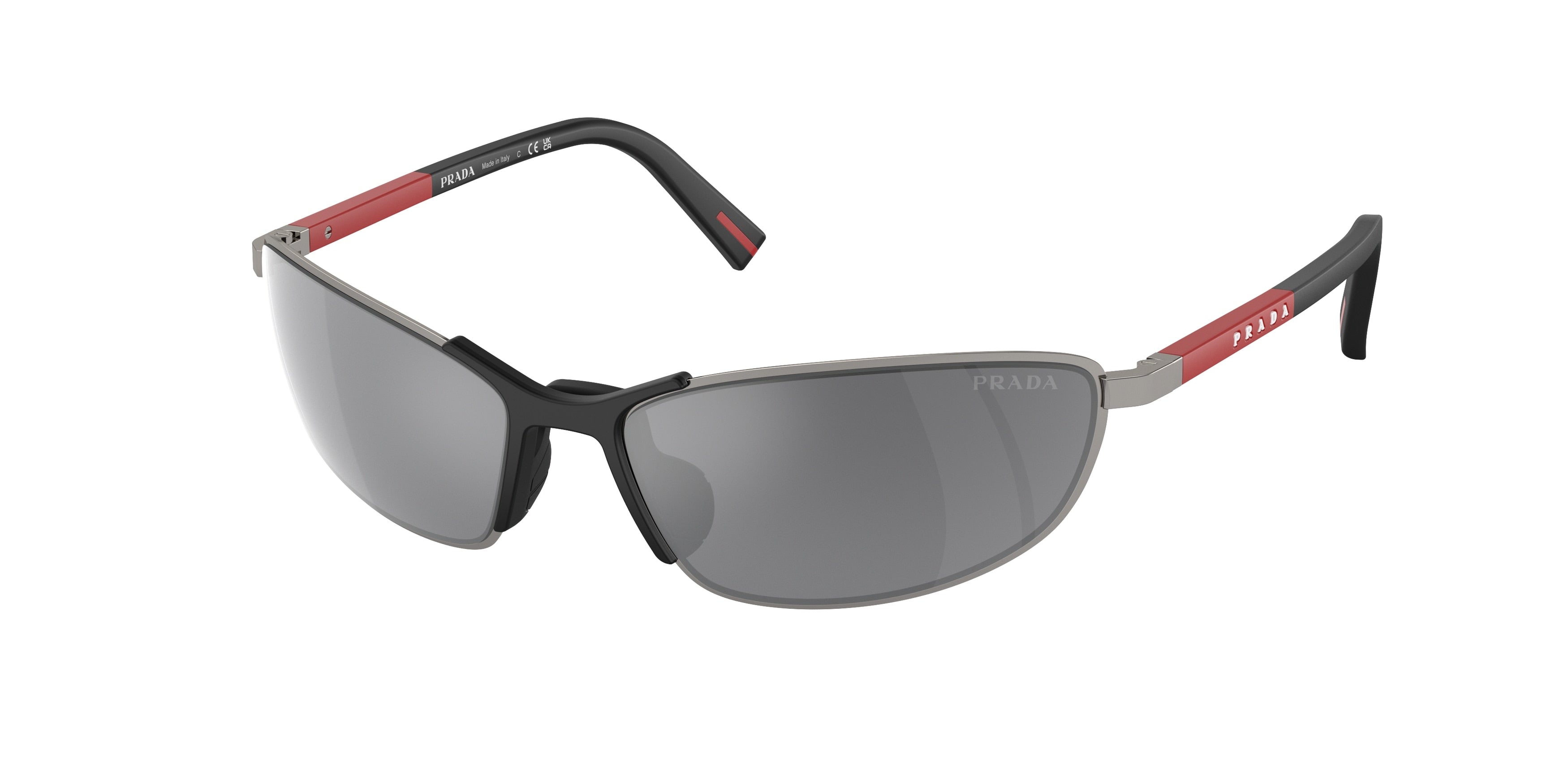 Prada Linea Rossa PS55ZS Irregular Sunglasses 5AV07G-Gunmetal 60-130-17 - Color Map Grey