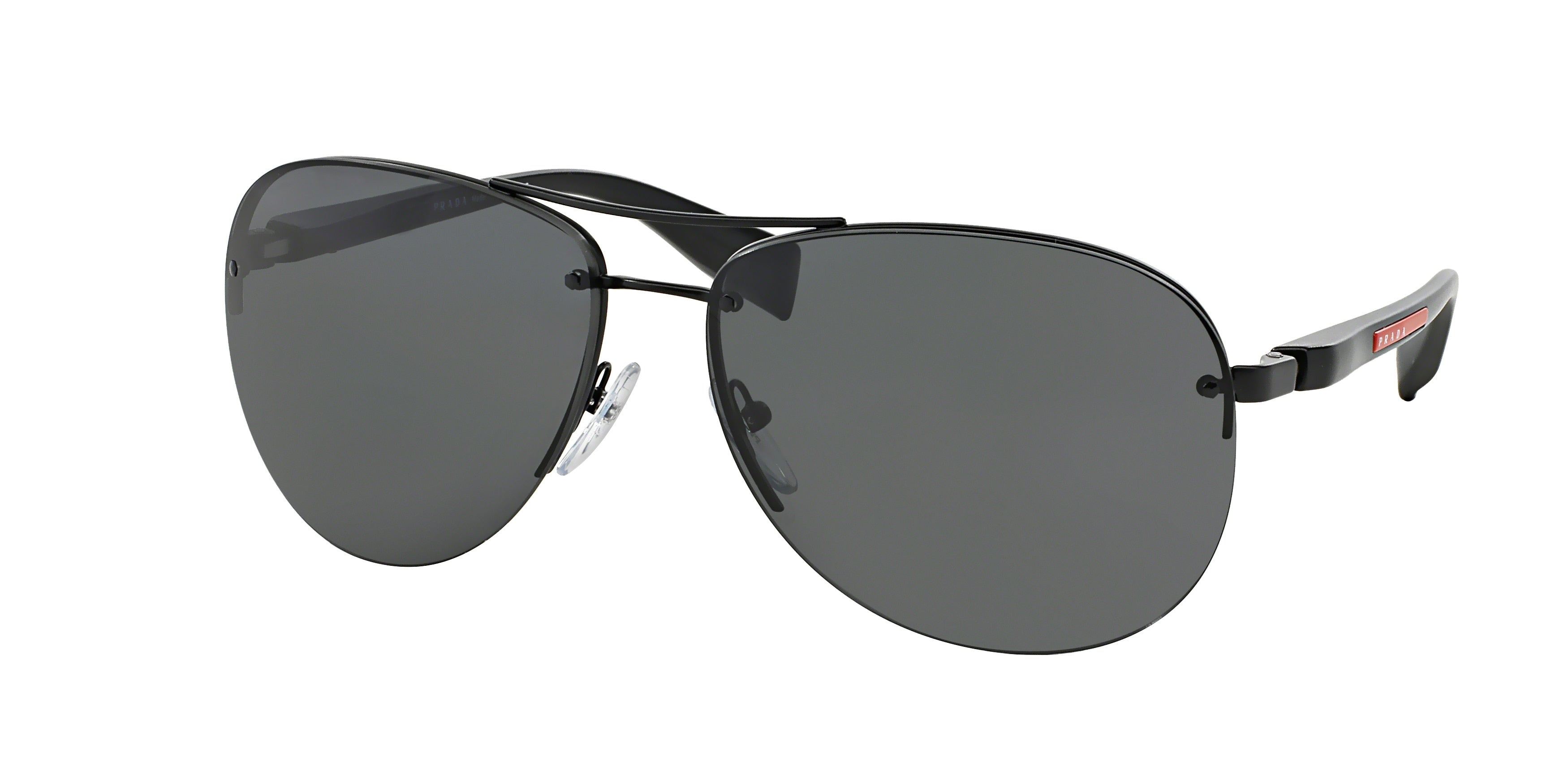 Prada Linea Rossa PS 56MS (65) PS56MS Pilot Sunglasses 1BO1A1-Black 65-130-14 - Color Map Black
