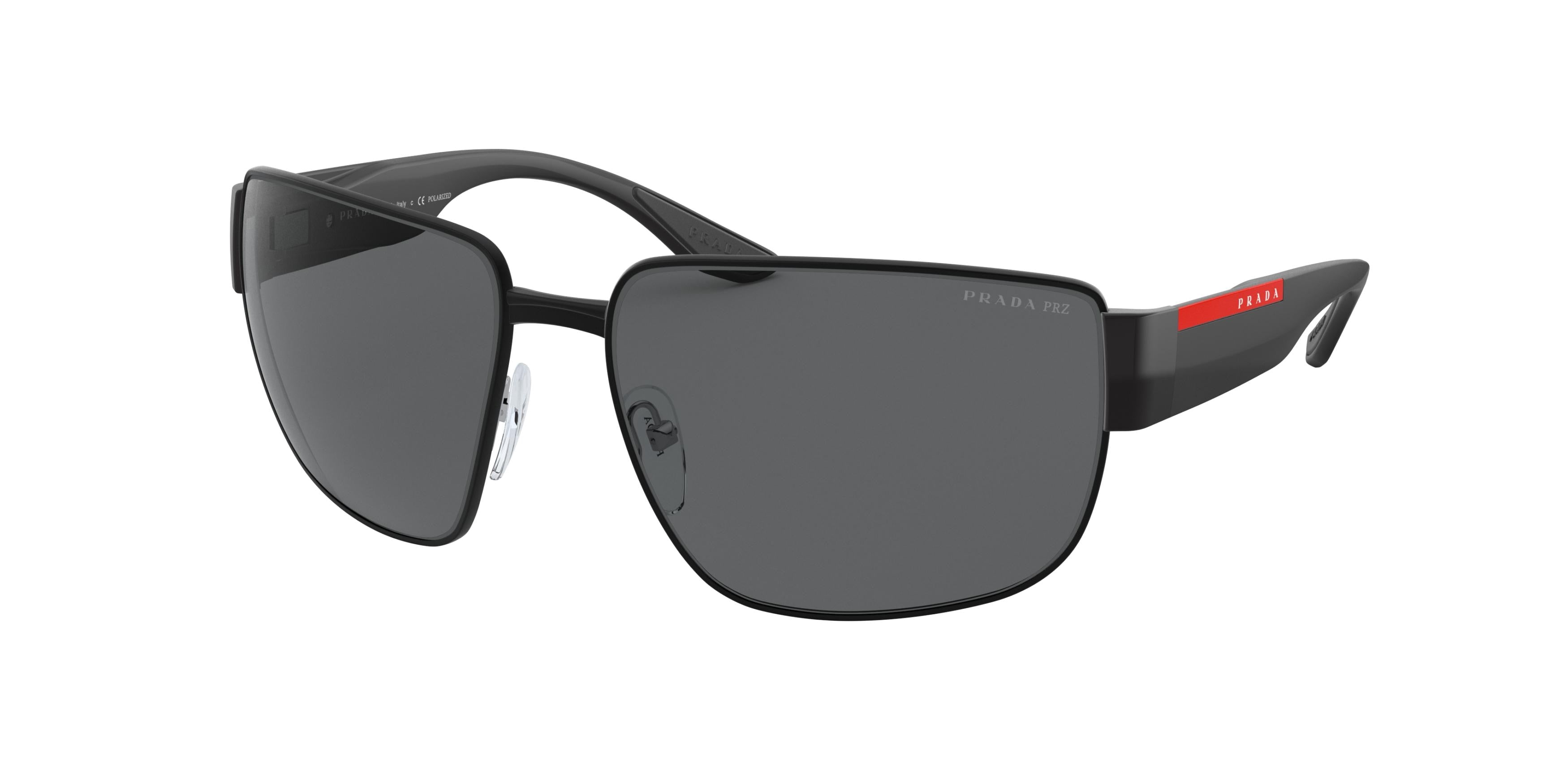 Prada Linea Rossa PS56VS Rectangle Sunglasses 1BO02G-Matte Black 62-130-16 - Color Map Black