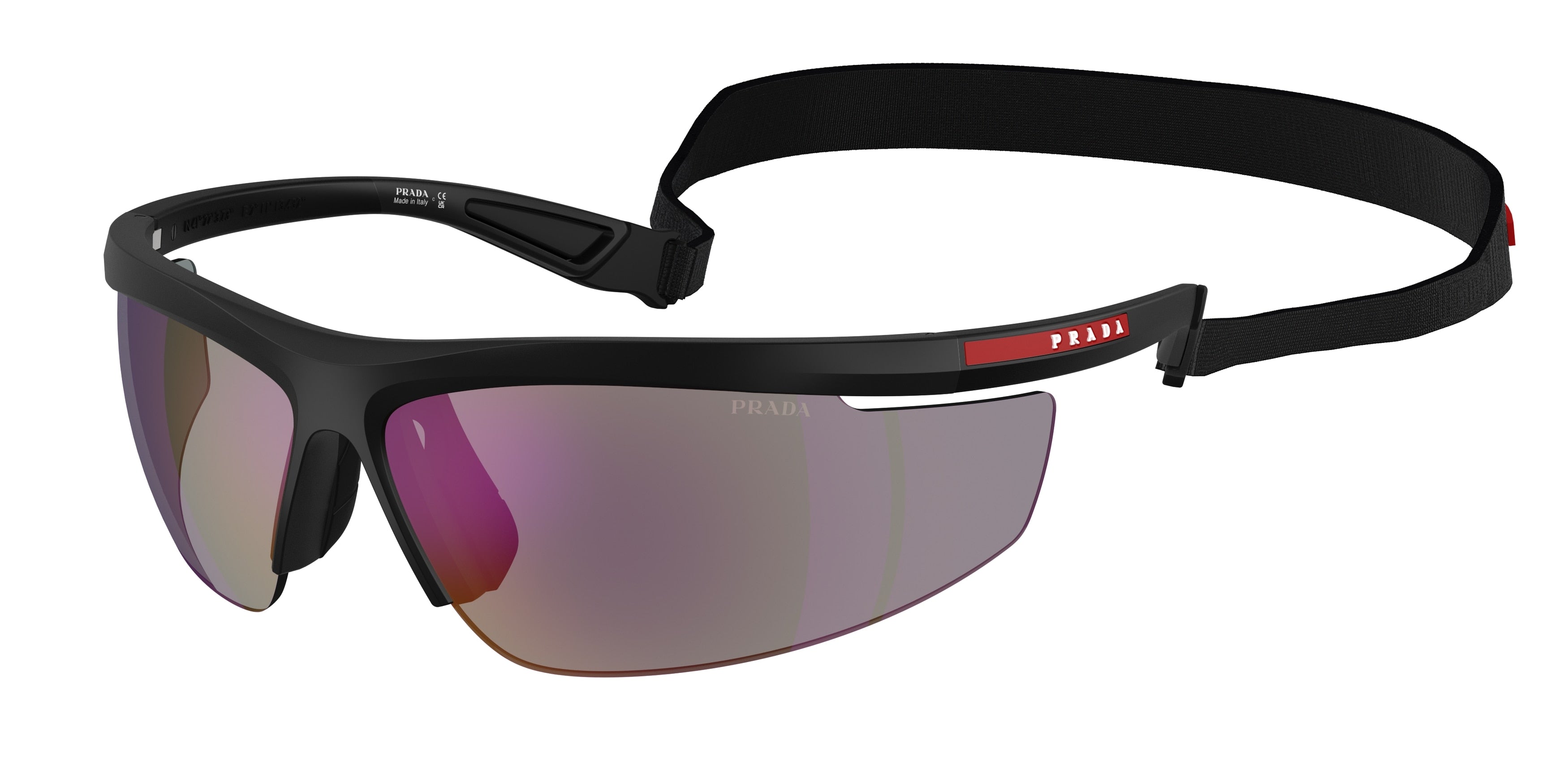 Prada Linea Rossa PSA02S Pillow Sunglasses 1BO10J-Matte Black 96-130-10 - Color Map Black