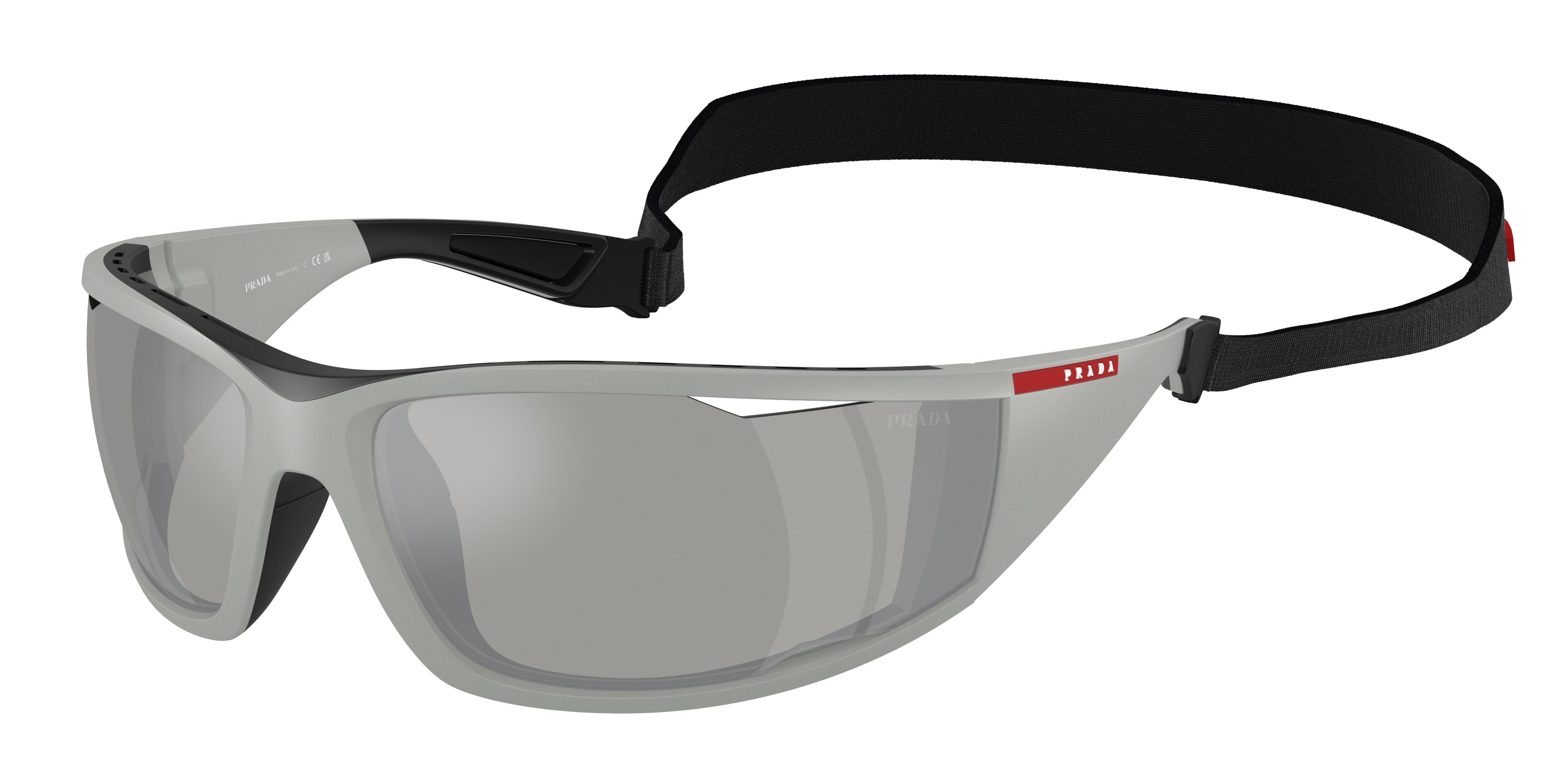 Prada Linea Rossa PSA04S Rectangle Sunglasses 13Z05A-Matte Iron Grey 85-120-18 - Color Map Grey