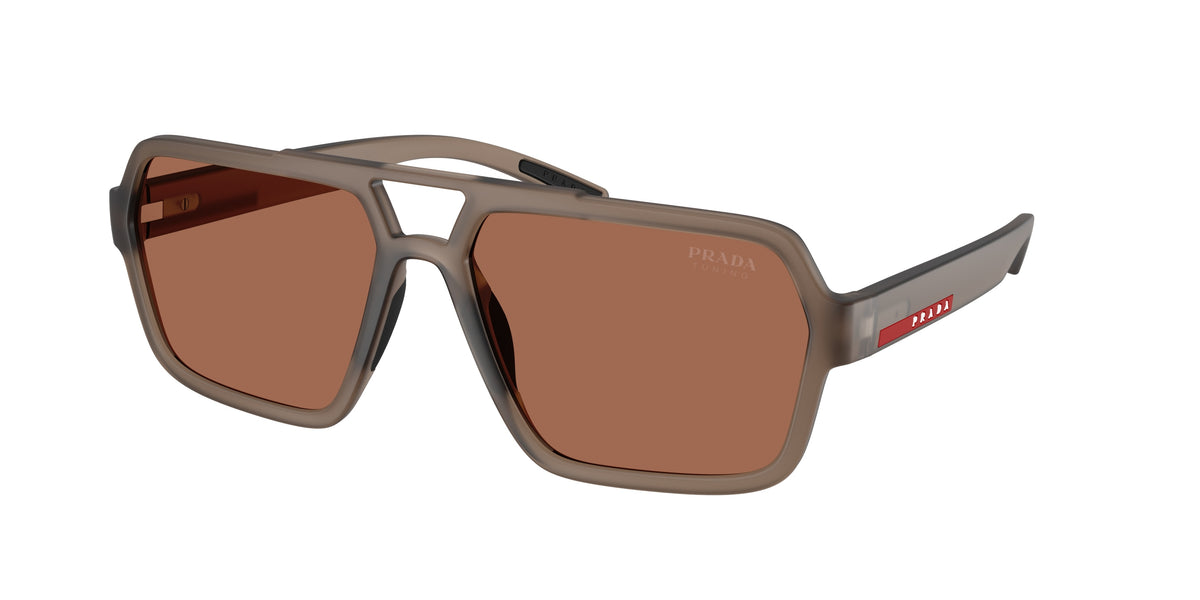 Prada Linea Rossa PSA06SF Pilot Sunglasses for Men — Free Shipping - 59-145-16 / 29F50A-Transparent Brown