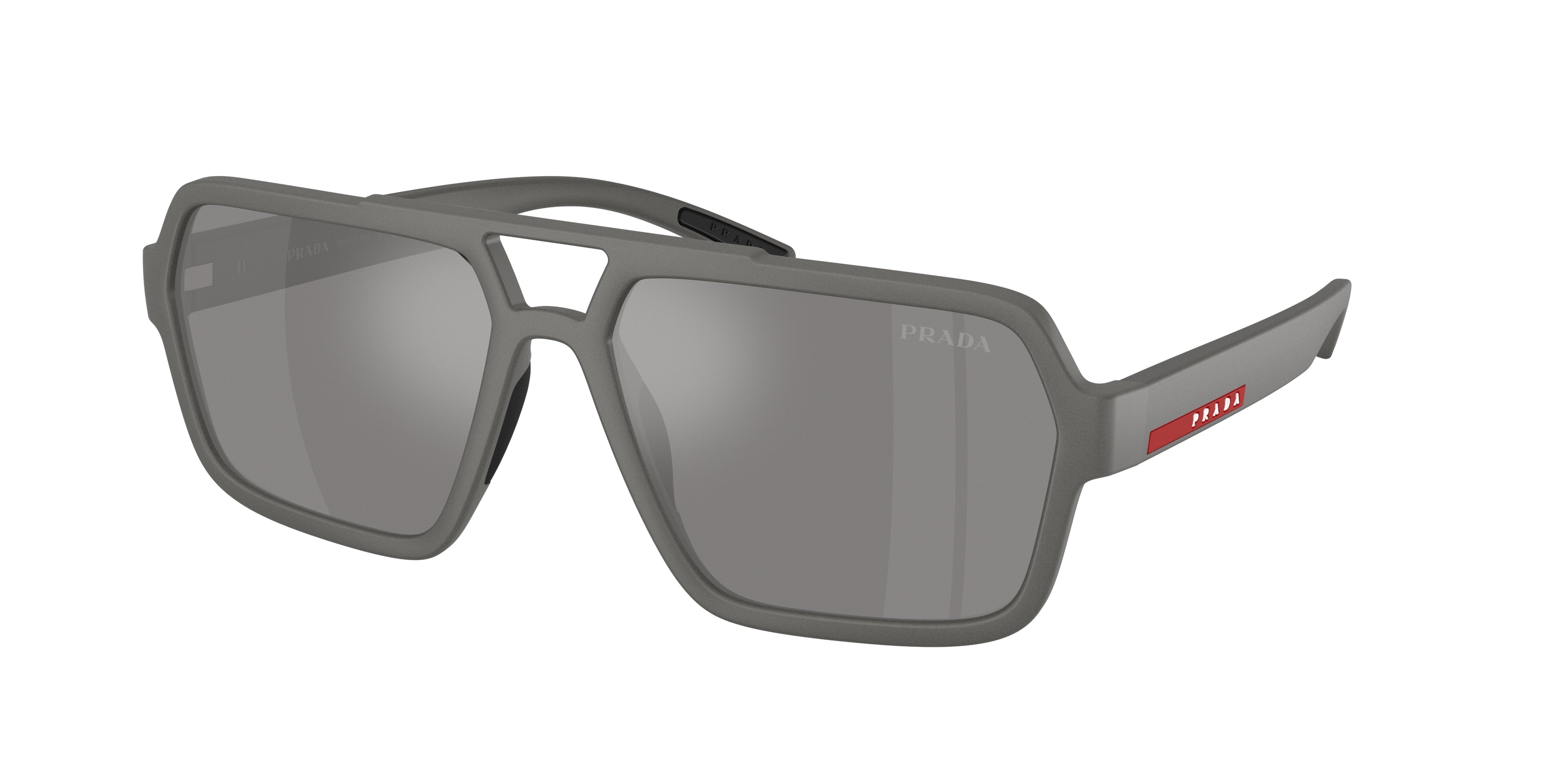 Prada Linea Rossa PSA06S Pilot Sunglasses 16X7W1-Grey Metal 59-145-16 - Color Map Grey
