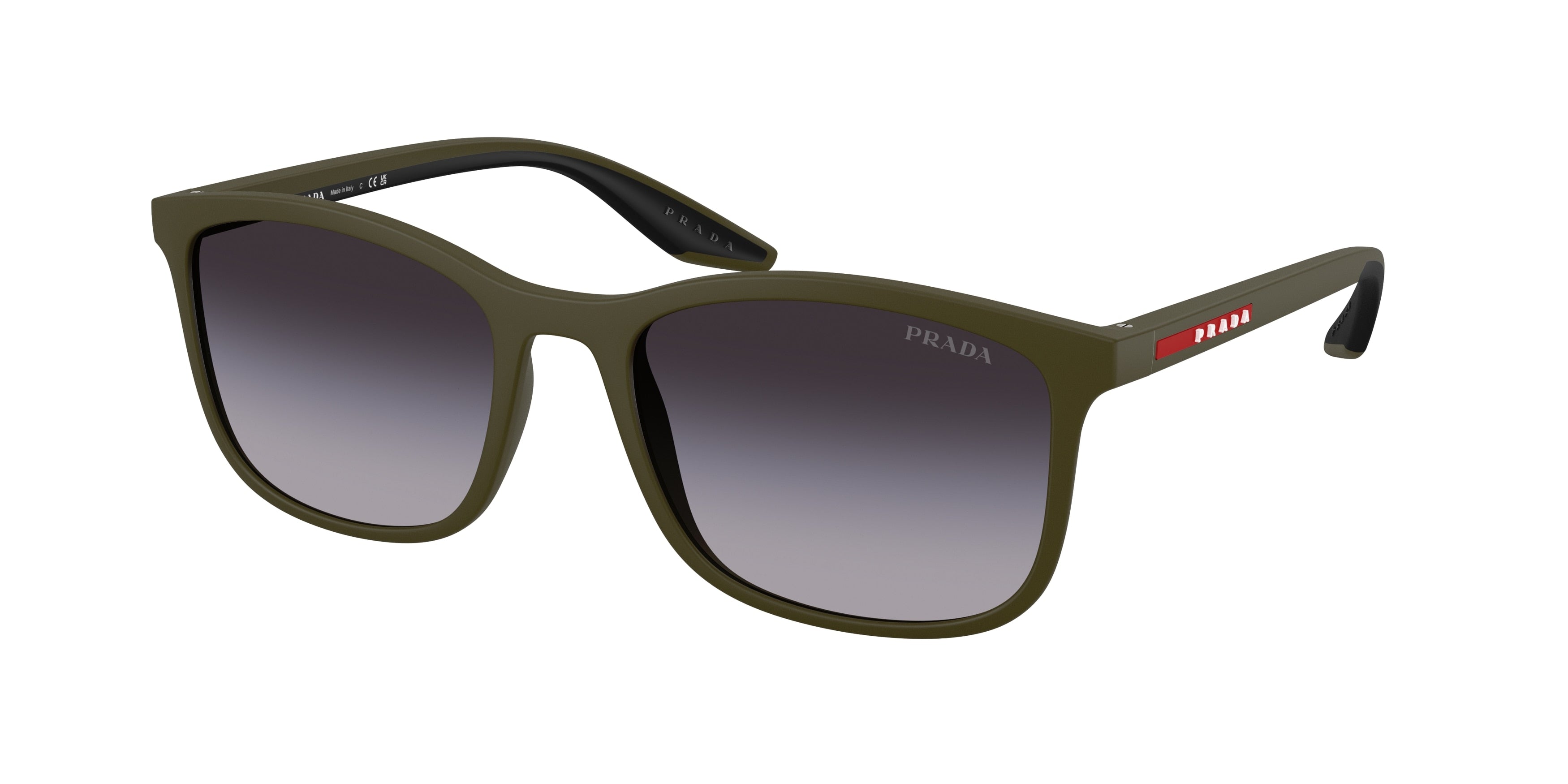 Prada Linea Rossa PSA08S Pillow Sunglasses 15X09U-Matte Green 56-145-19 - Color Map Green