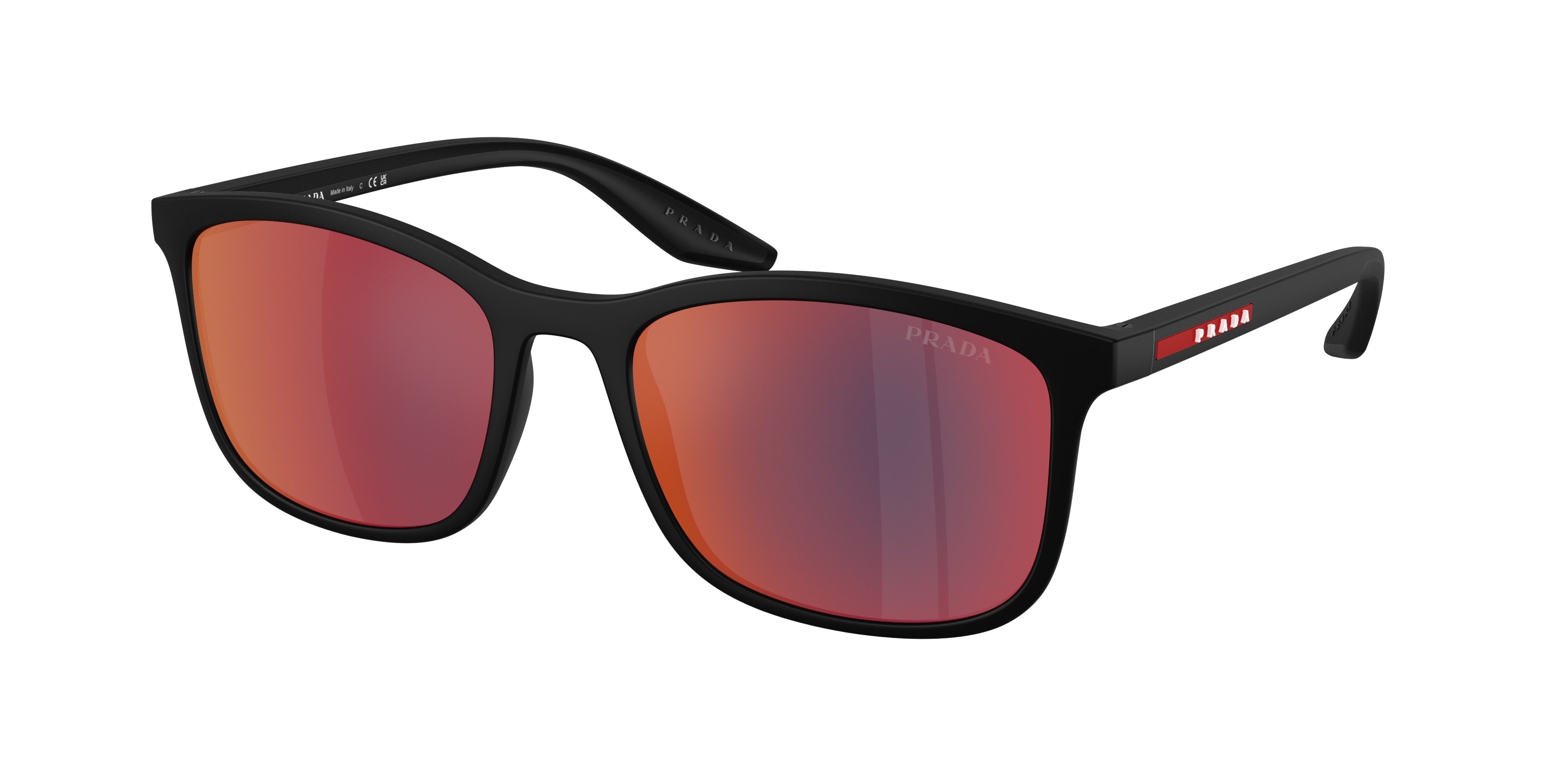 Prada Linea Rossa PSA08S Pillow Sunglasses 1BO08F-Matte Black 56-145-19 - Color Map Black