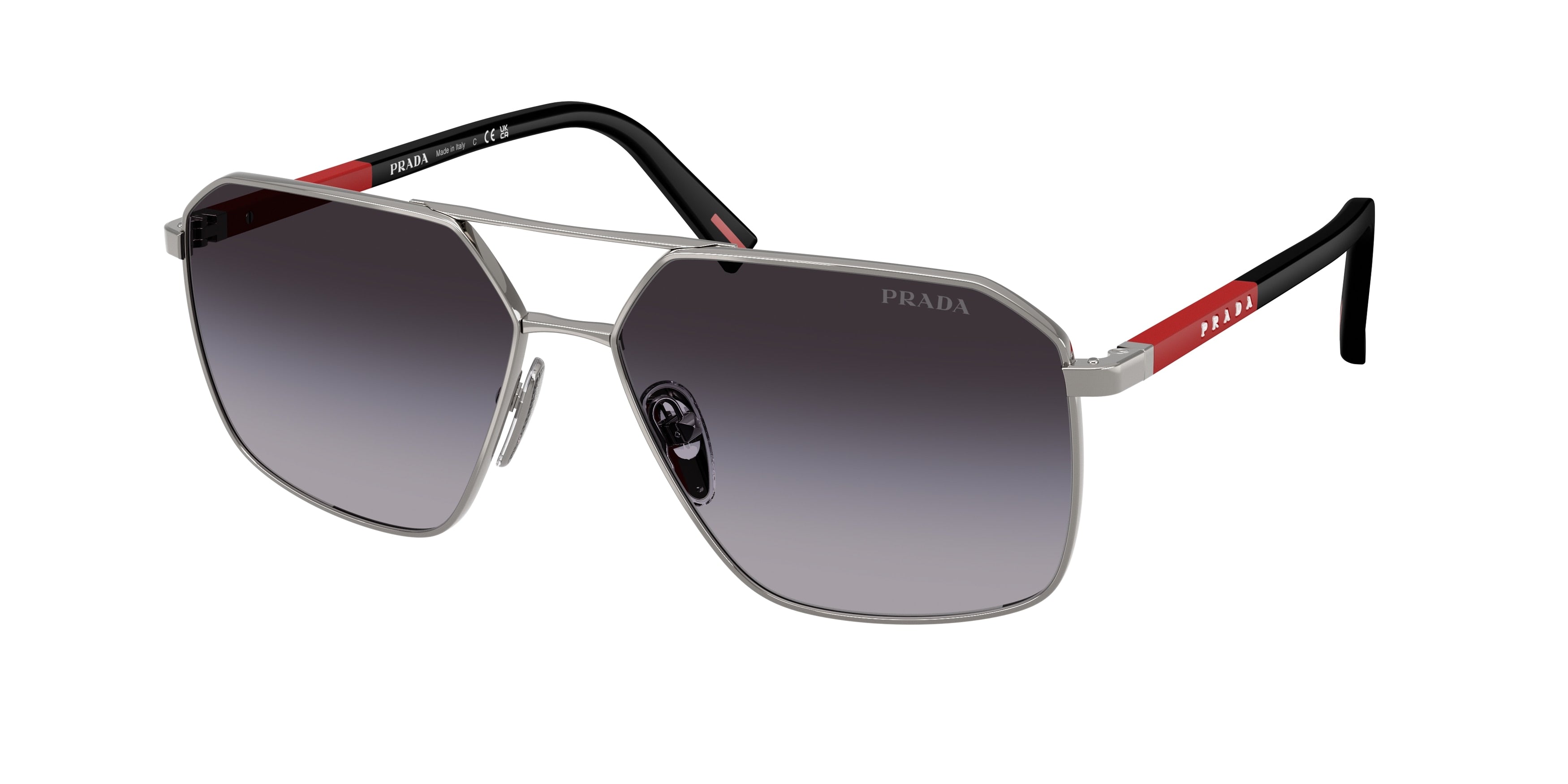 Prada Linea Rossa PSA50S Irregular Sunglasses 5AV09U-Gunmetal 60-145-14 - Color Map Grey