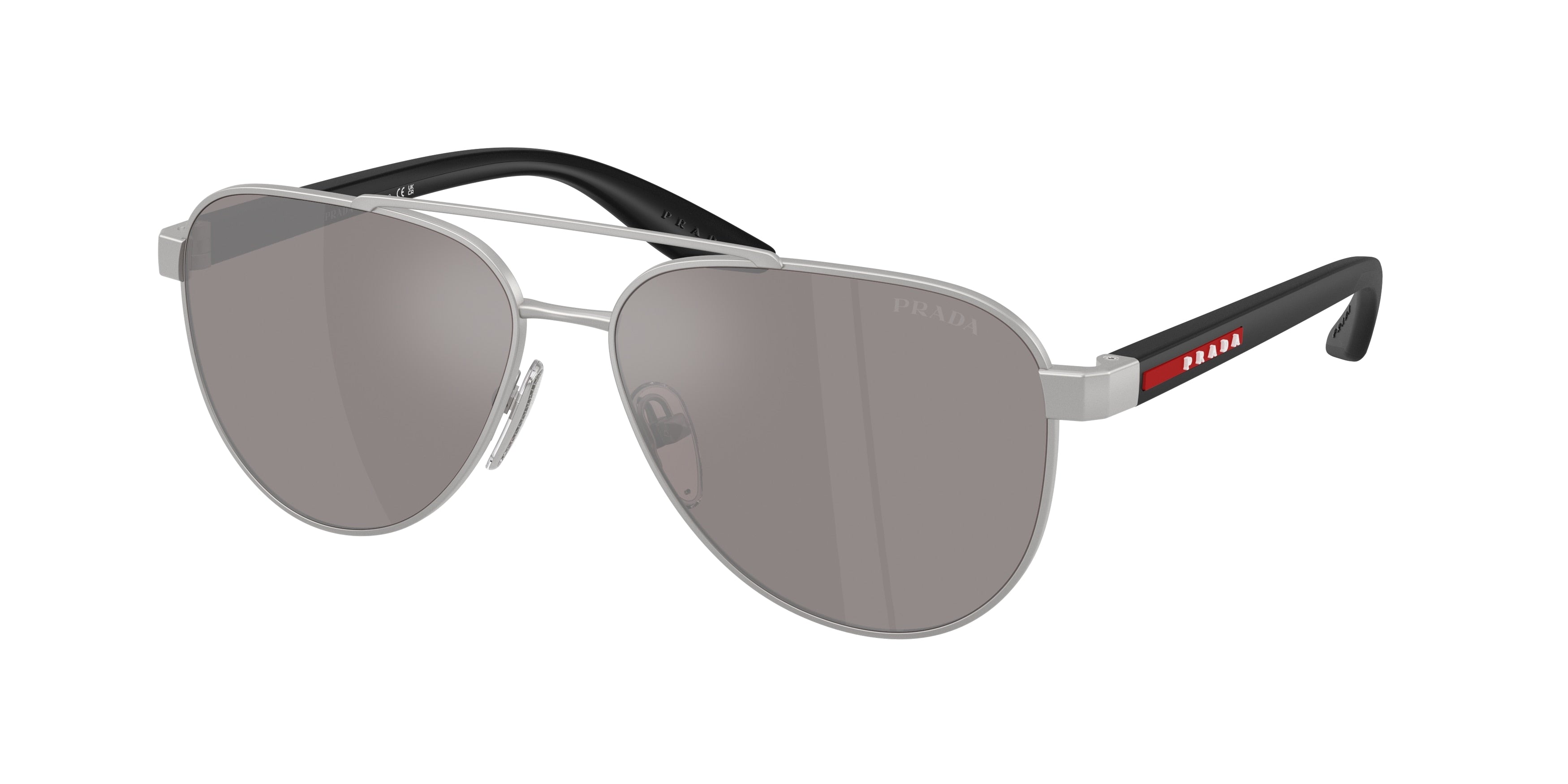 Prada Linea Rossa PSA52S Pilot Sunglasses 18X80I-Matte Grey 58-145-14 - Color Map Grey