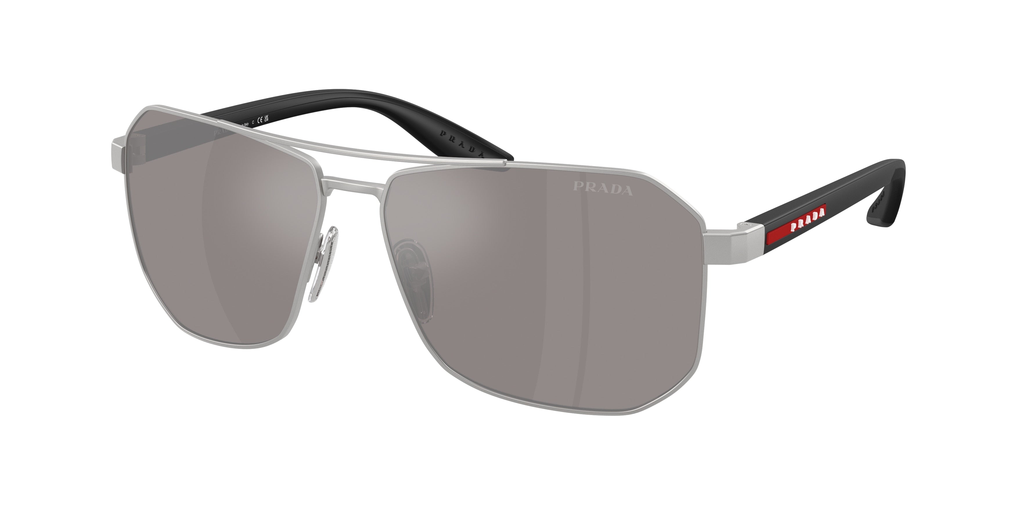 Prada Linea Rossa PSA53S Pilot Sunglasses 18X80I-Matte Champagne 62-145-14 - Color Map Brown