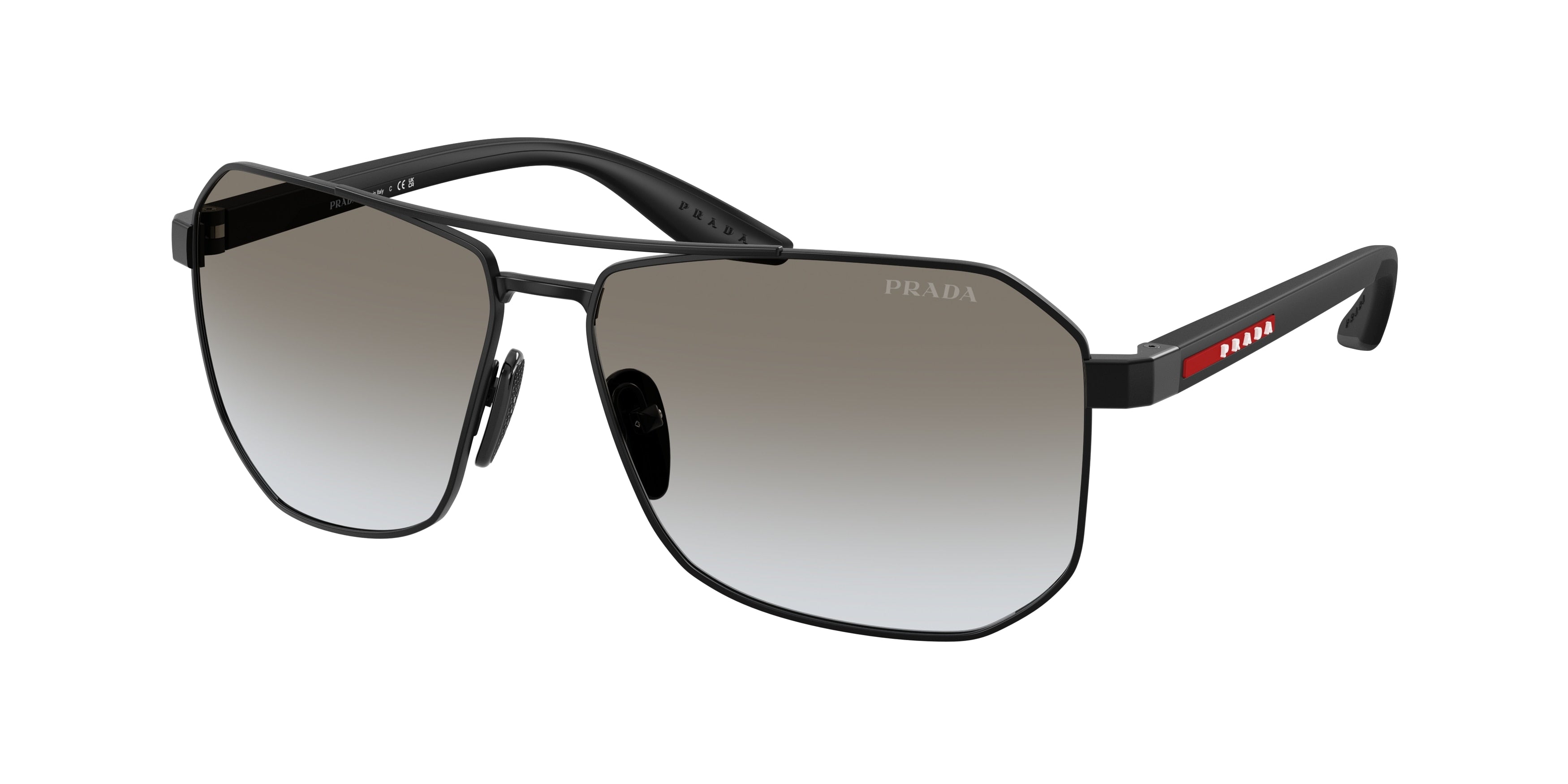 Prada Linea Rossa PSA53S Pilot Sunglasses 1BO5O0-Matte Black 62-145-14 - Color Map Black
