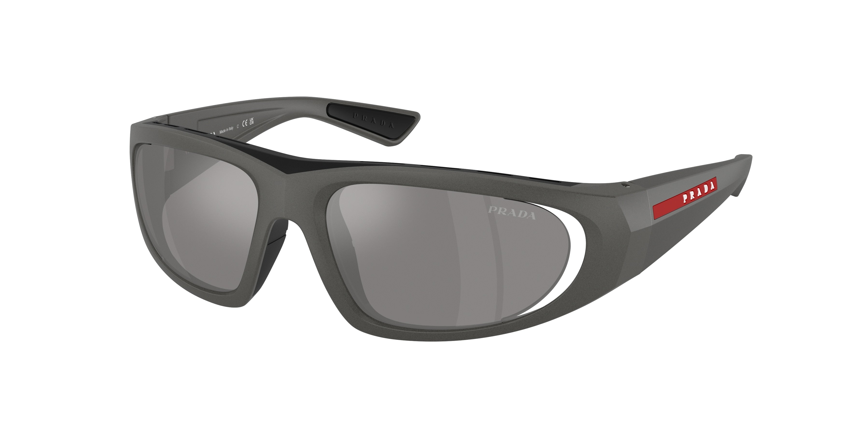 Prada Linea Rossa PSB03S Irregular Sunglasses 16X7W1-Metal Grey 58-125-16 - Color Map Grey