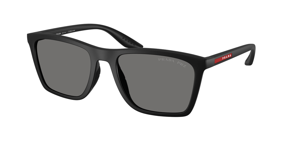 Prada Linea Rossa PSB08SF Pillow Sunglasses for Men — Polarized - 56-145-19 / 1BO02G-Matte Black - Polarized