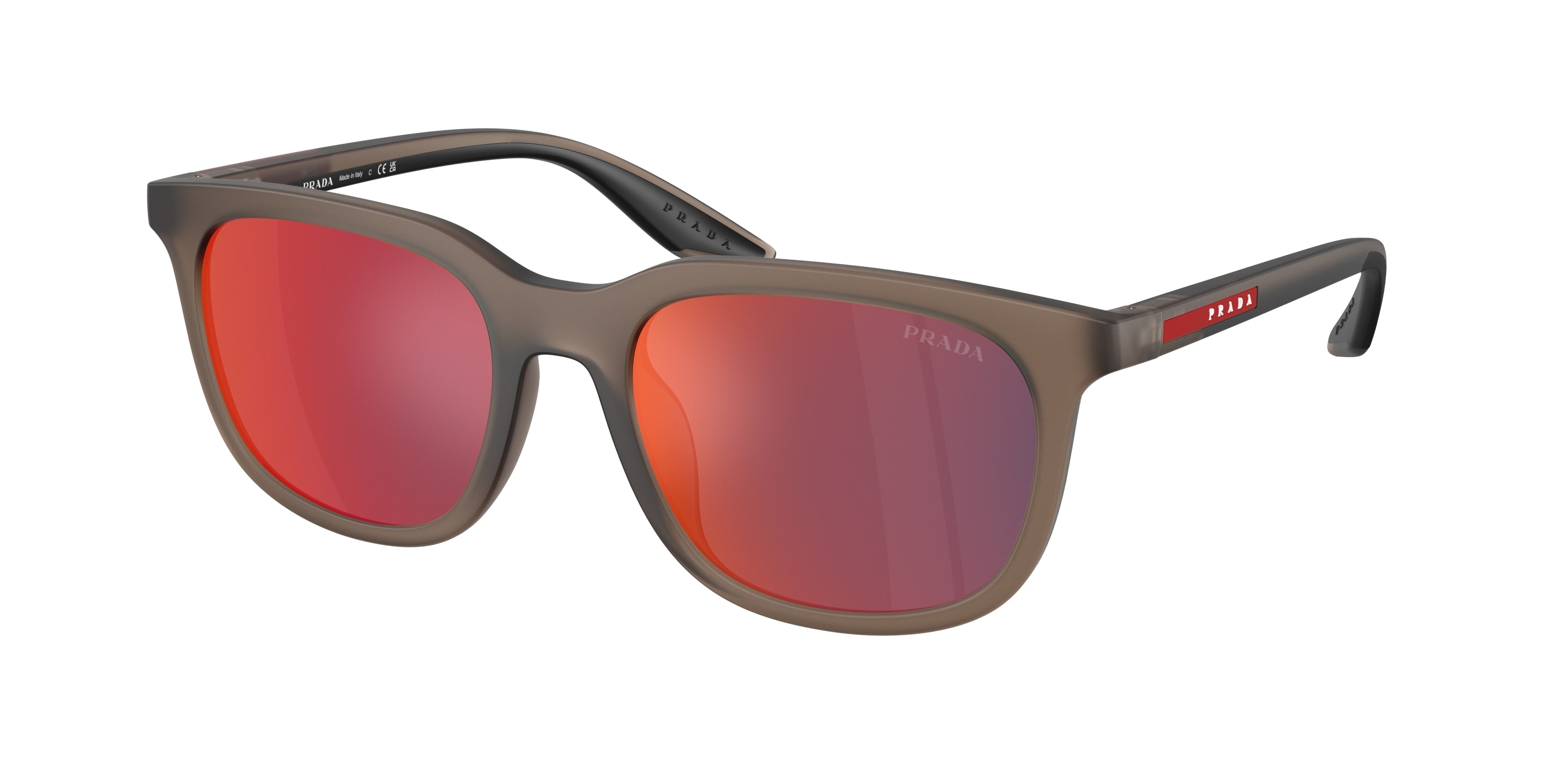 Prada Linea Rossa PSB09SU Pillow Sunglasses 29F21A-Frosted Brown 54-145-19 - Color Map Brown