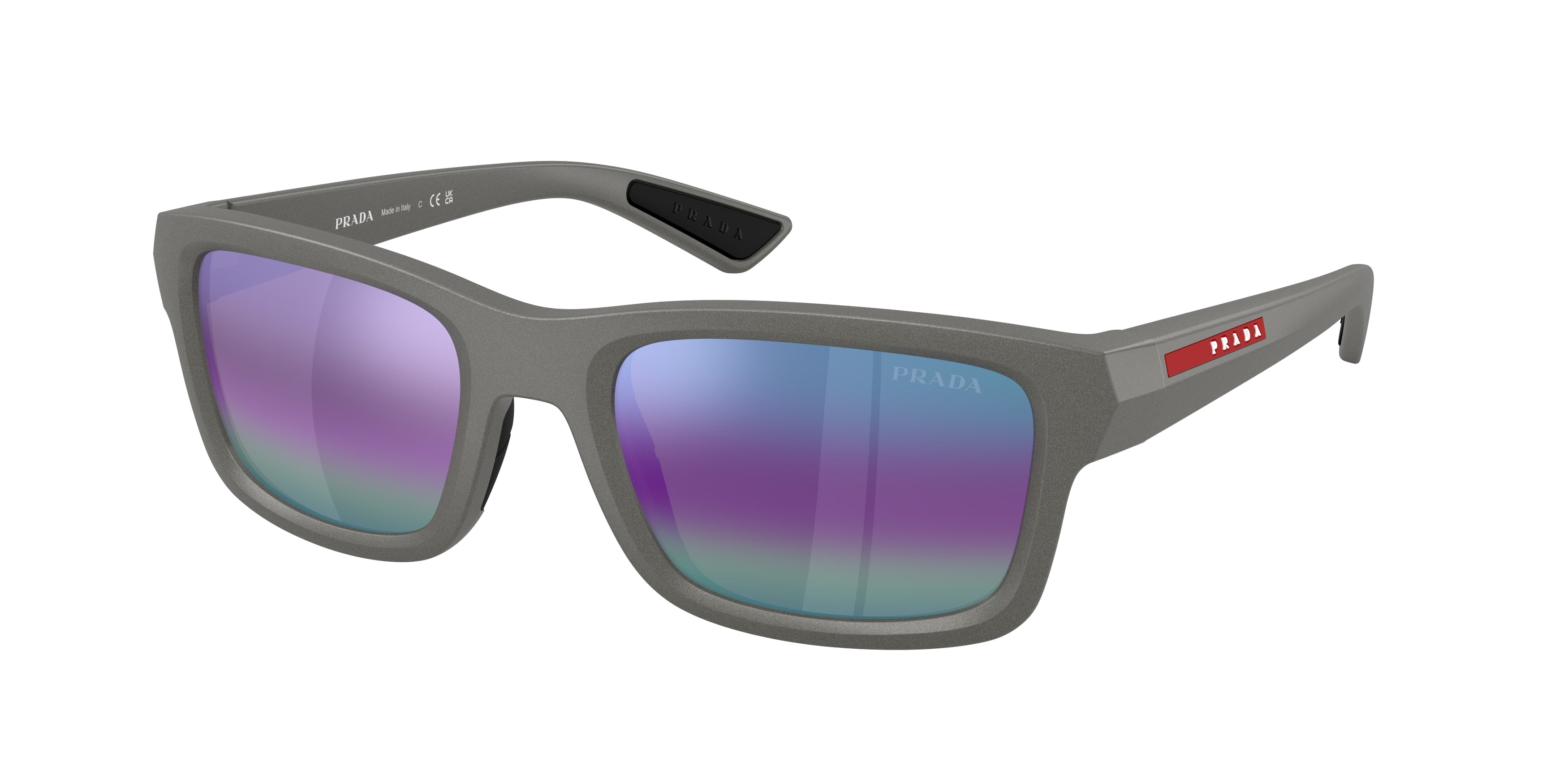 Prada Linea Rossa PSB10SF Irregular Sunglasses 16X50Z-Silver Metal 54-145-21 - Color Map Silver