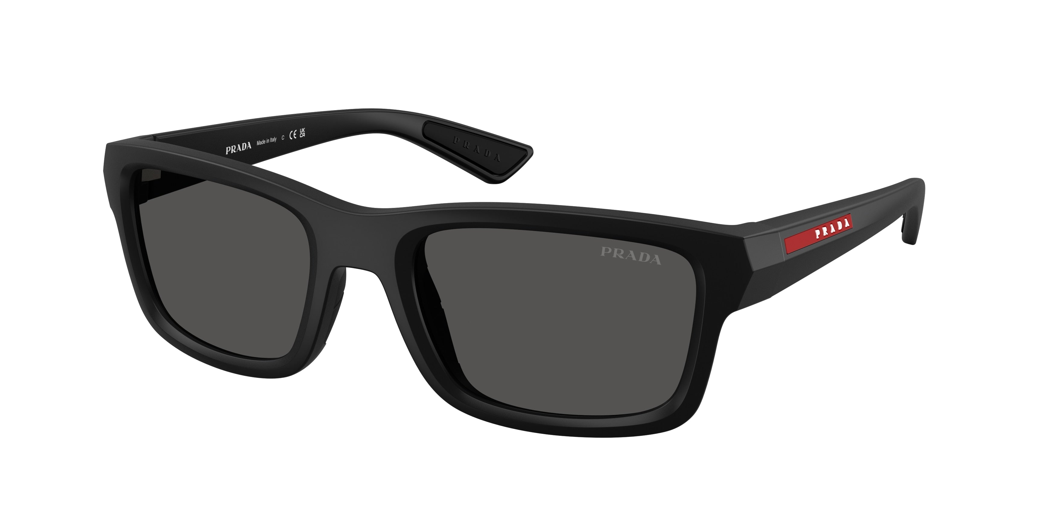 Prada Linea Rossa PSB10S Irregular Sunglasses 1BO08Z-Matte Black 54-145-21 - Color Map Black