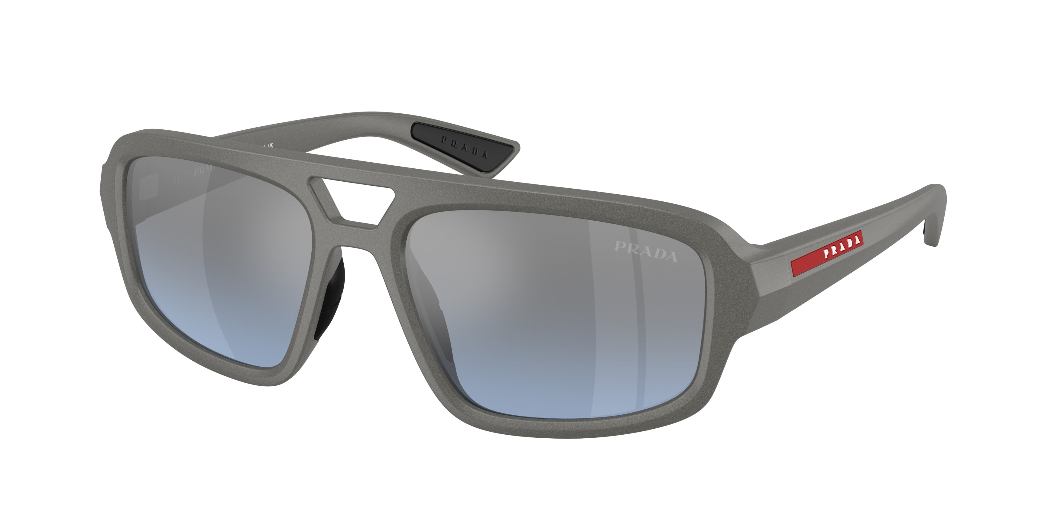 Prada Linea Rossa PSB11SU Irregular Sunglasses 16X11A-Metal Grey 57-145-18 - Color Map Grey