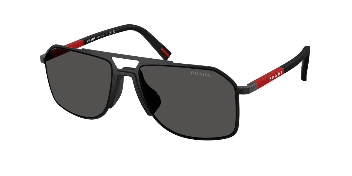 Prada Linea Rossa PSB51S Pilot Sunglasses for Men — Free Shipping - 56-145-17 / 1BO06F-Matte Black