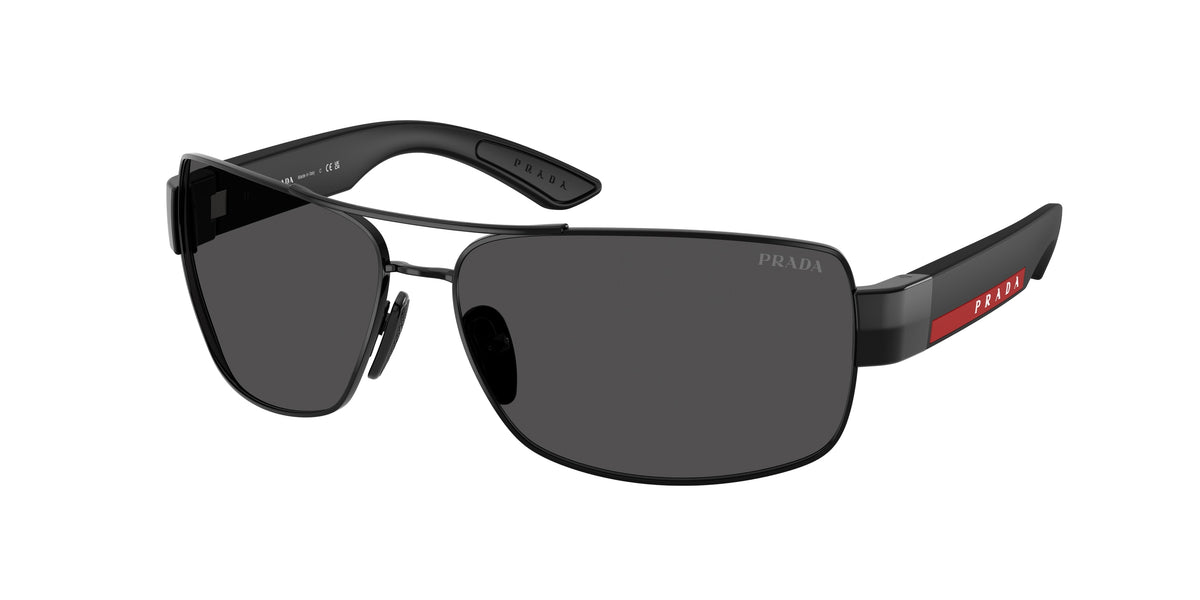 Prada Linea Rossa PSB52S Irregular Sunglasses for Men — Free Shipping - 65-130-14 / 1AB06F-Black