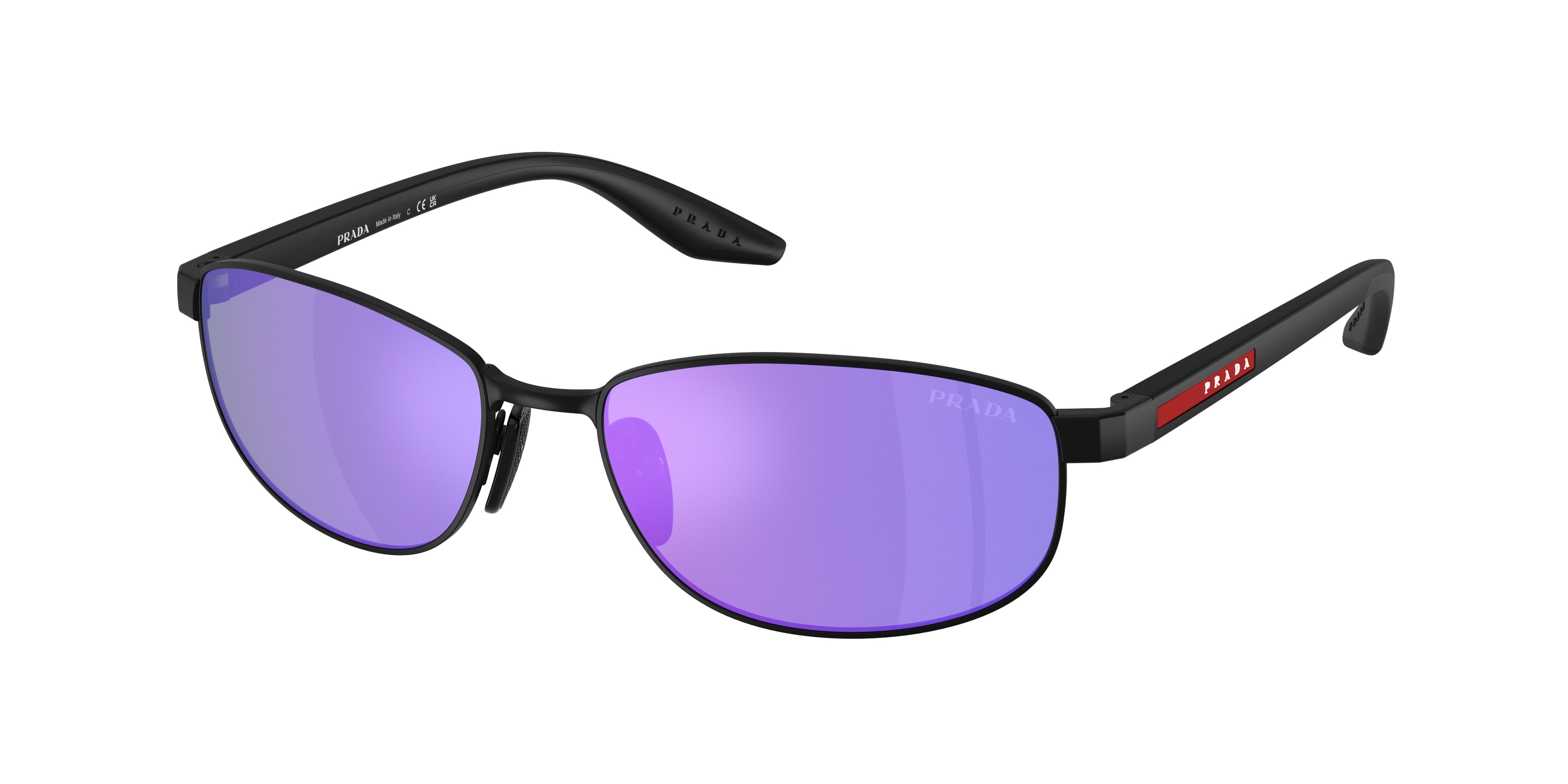 Prada Linea Rossa PSB53S Oval Sunglasses 1BO60Z-Matte Black 58-145-17 - Color Map Black