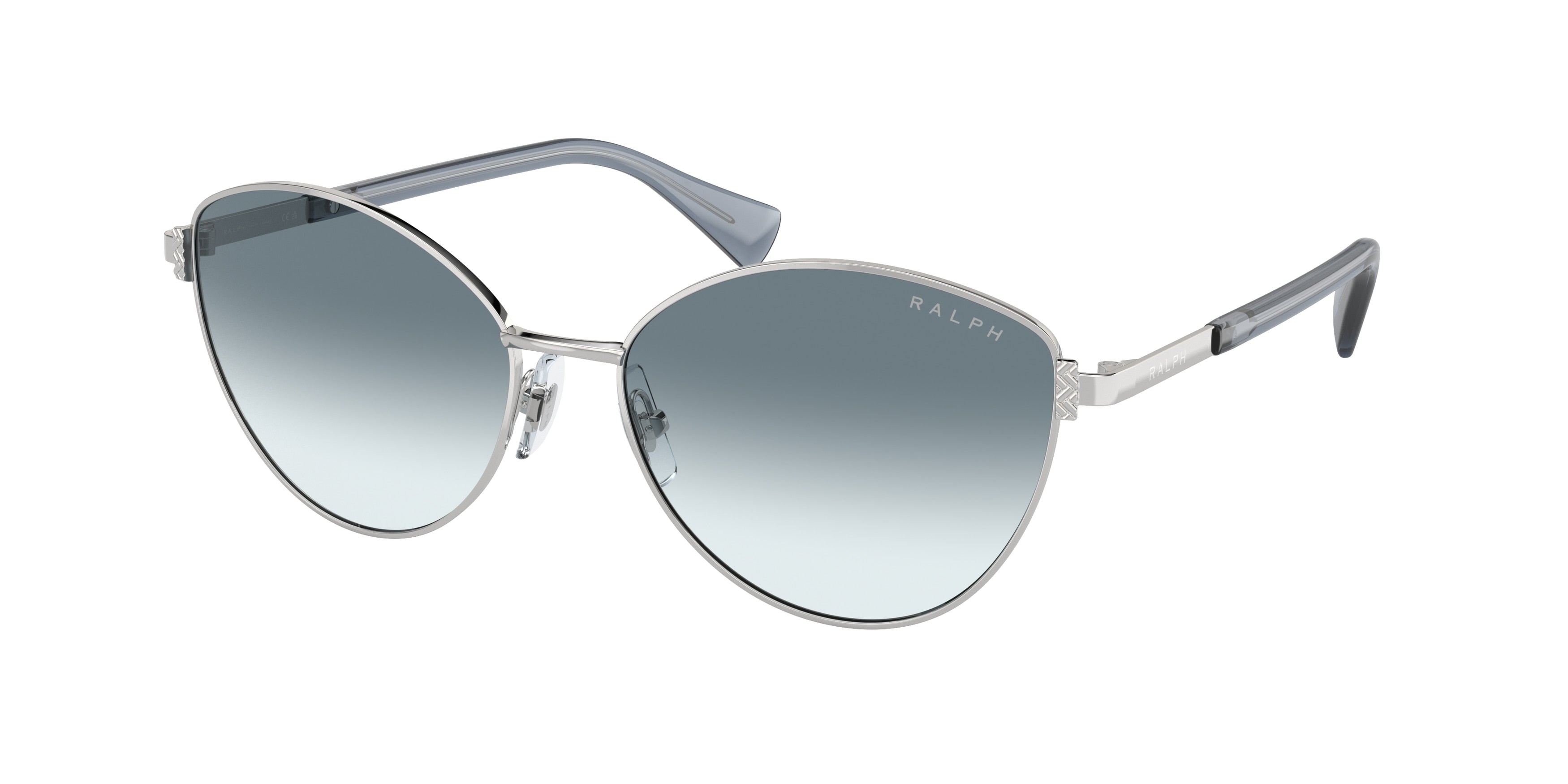 Ralph RA4145 Cat Eye Sunglasses  900119-Shiny Silver 57-145-16 - Color Map Silver