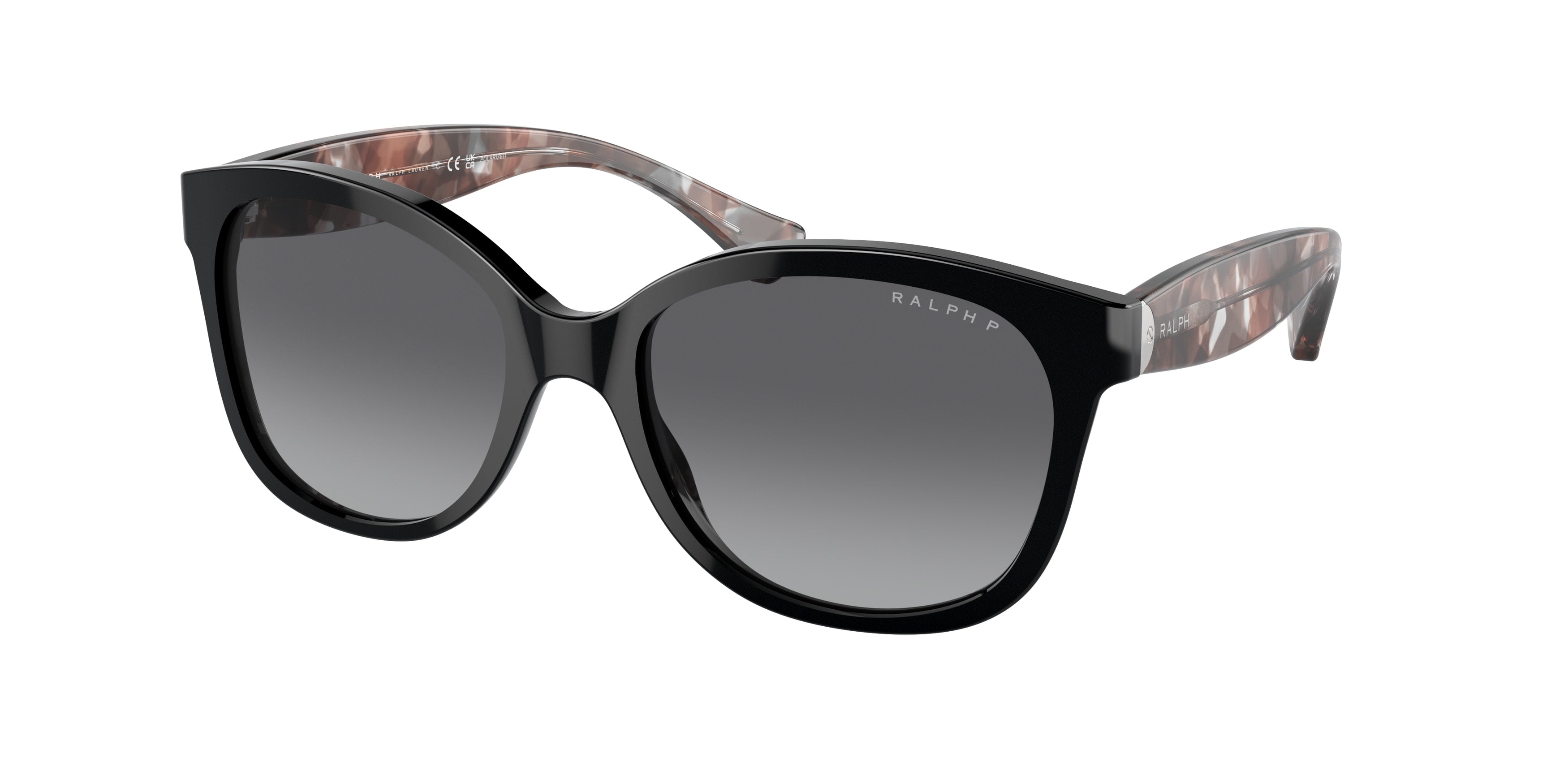 Ralph RA5191 Cat Eye Sunglasses 5001T3-Shiny Black 55-135-18 - Color Map Black