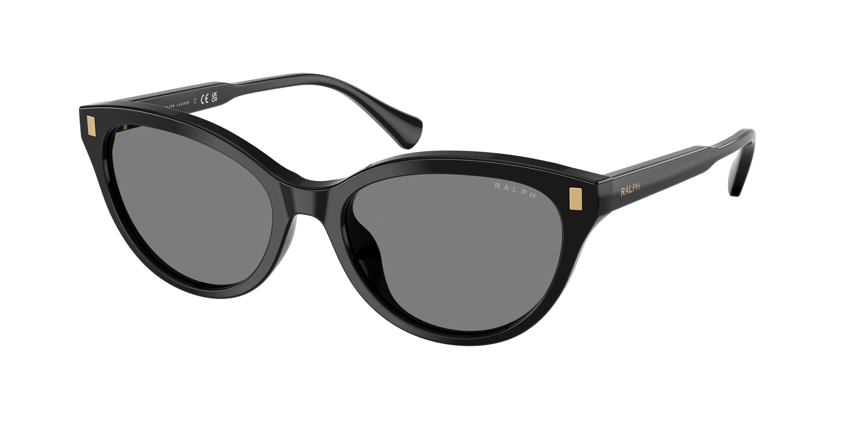 Ralph RA5326U Cat Eye Sunglasses  500187-Shiny Black 55-145-17 - Color Map Black