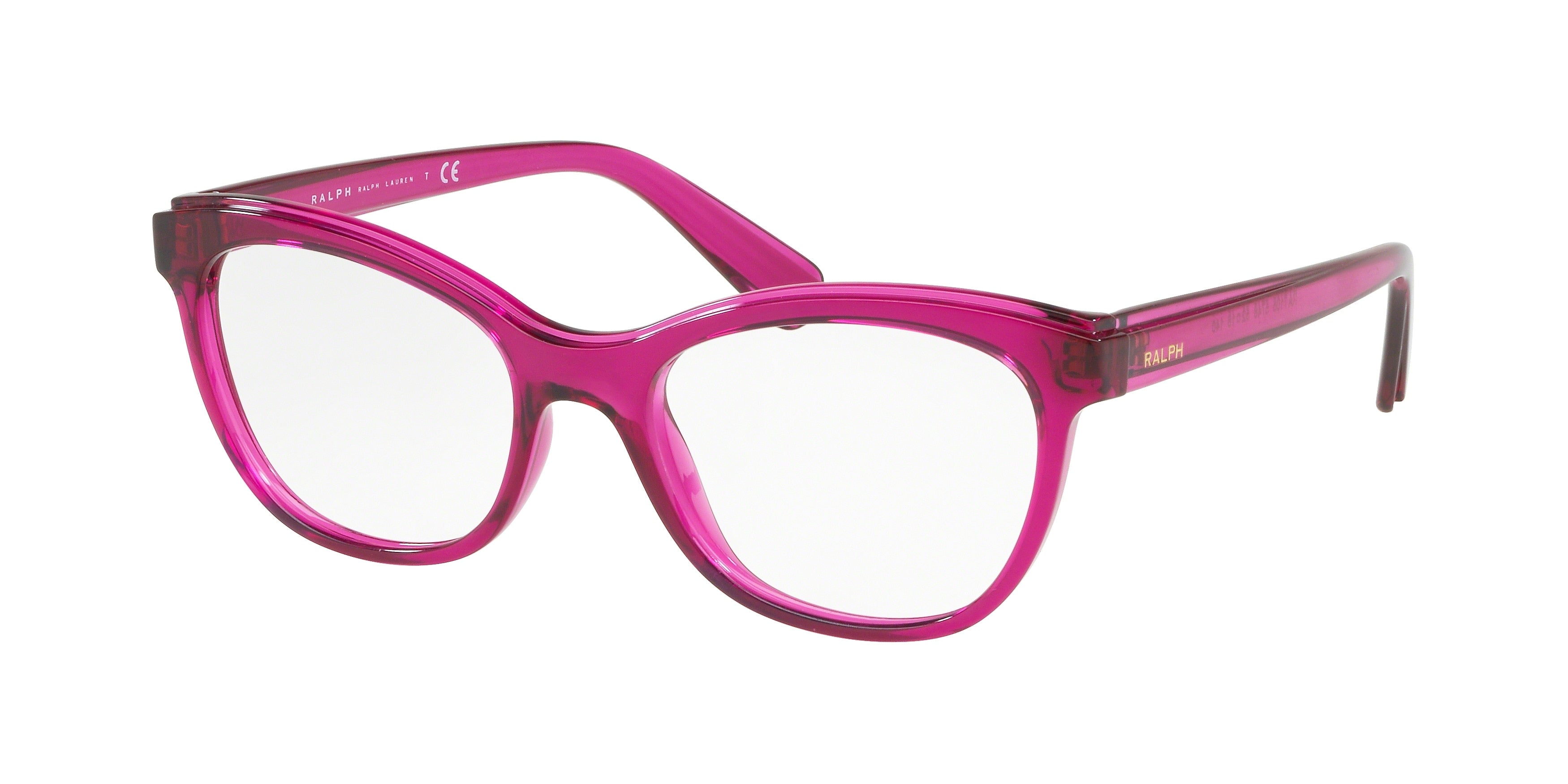Ralph RA7105 Butterfly Eyeglasses  5748-Shiny Transparent Burgundy 52-140-18 - Color Map Violet