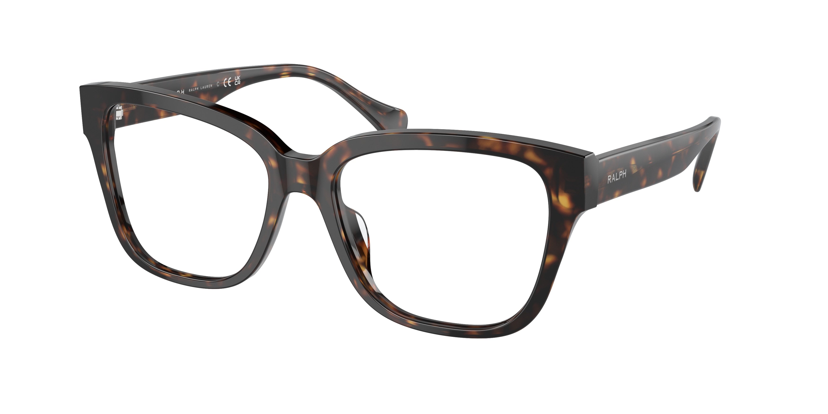 Ralph RA7162U Square Eyeglasses  5003-Shiny Dark Havana 55-145-17 - Color Map Tortoise