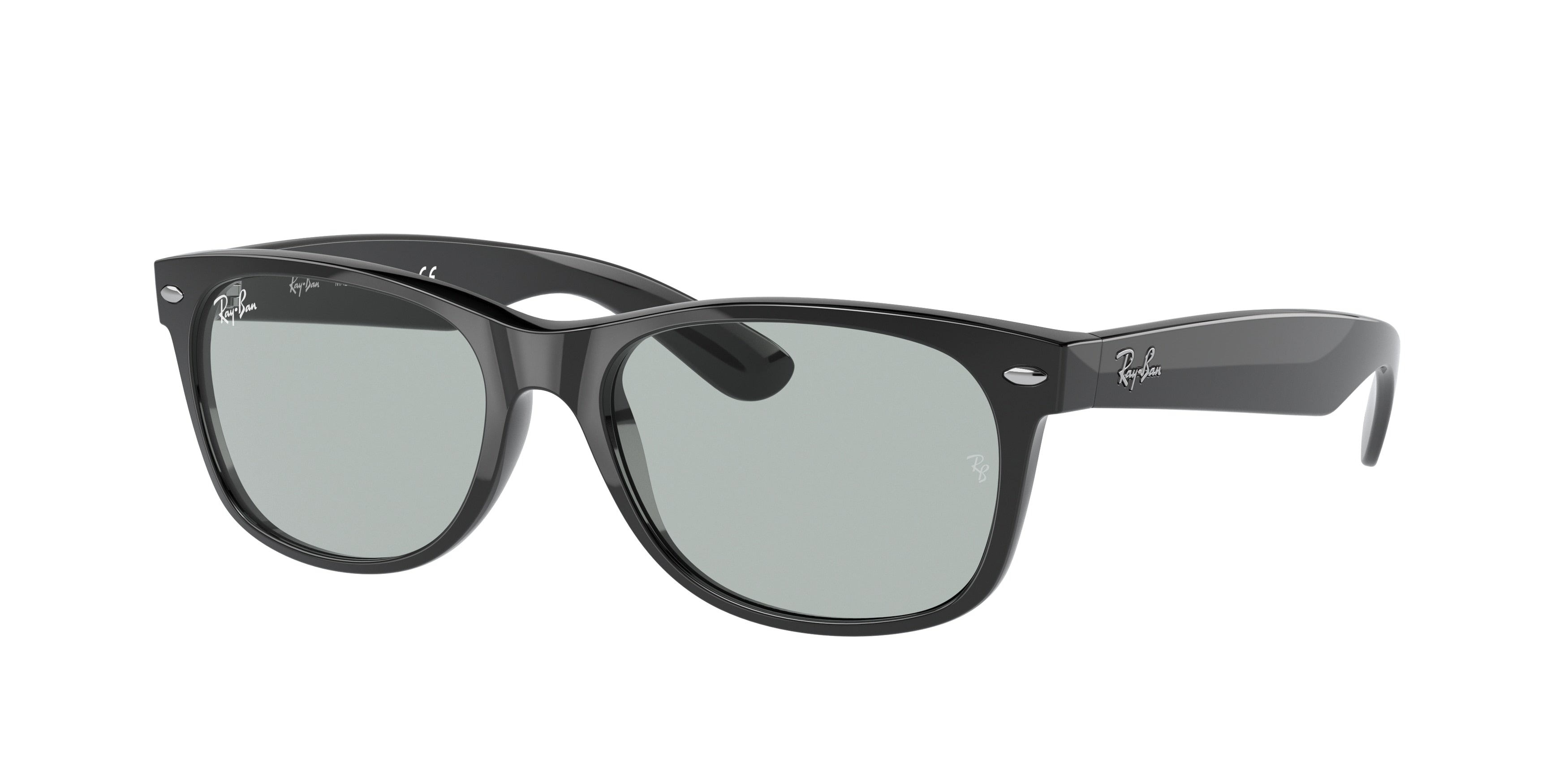 Ray-Ban NEW WAYFARER LOW BRIDGE FIT RB2132F Square Sunglasses  601/R5-Black 54-140-18 - Color Map Black
