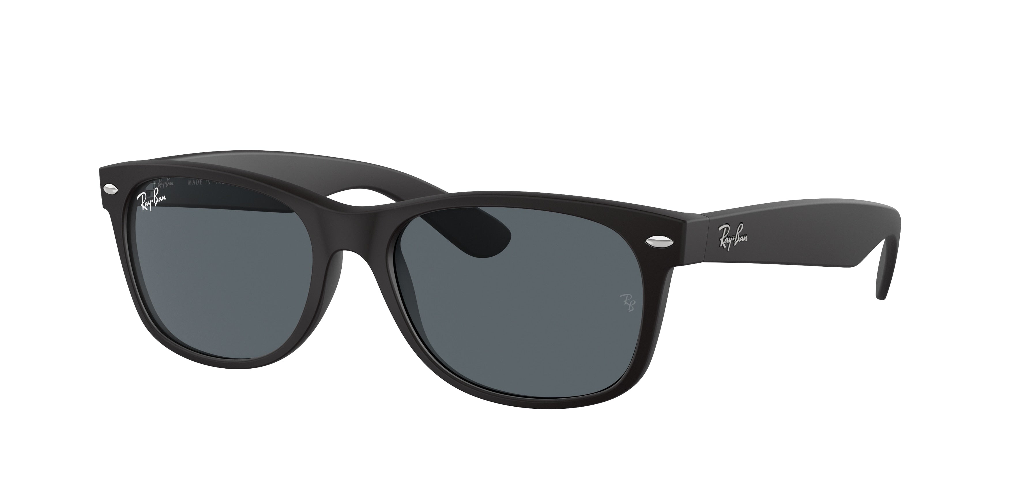 Ray-Ban NEW WAYFARER LOW BRIDGE FIT RB2132F Square Sunglasses  622/R5-Rubber Black 54-140-18 - Color Map Black