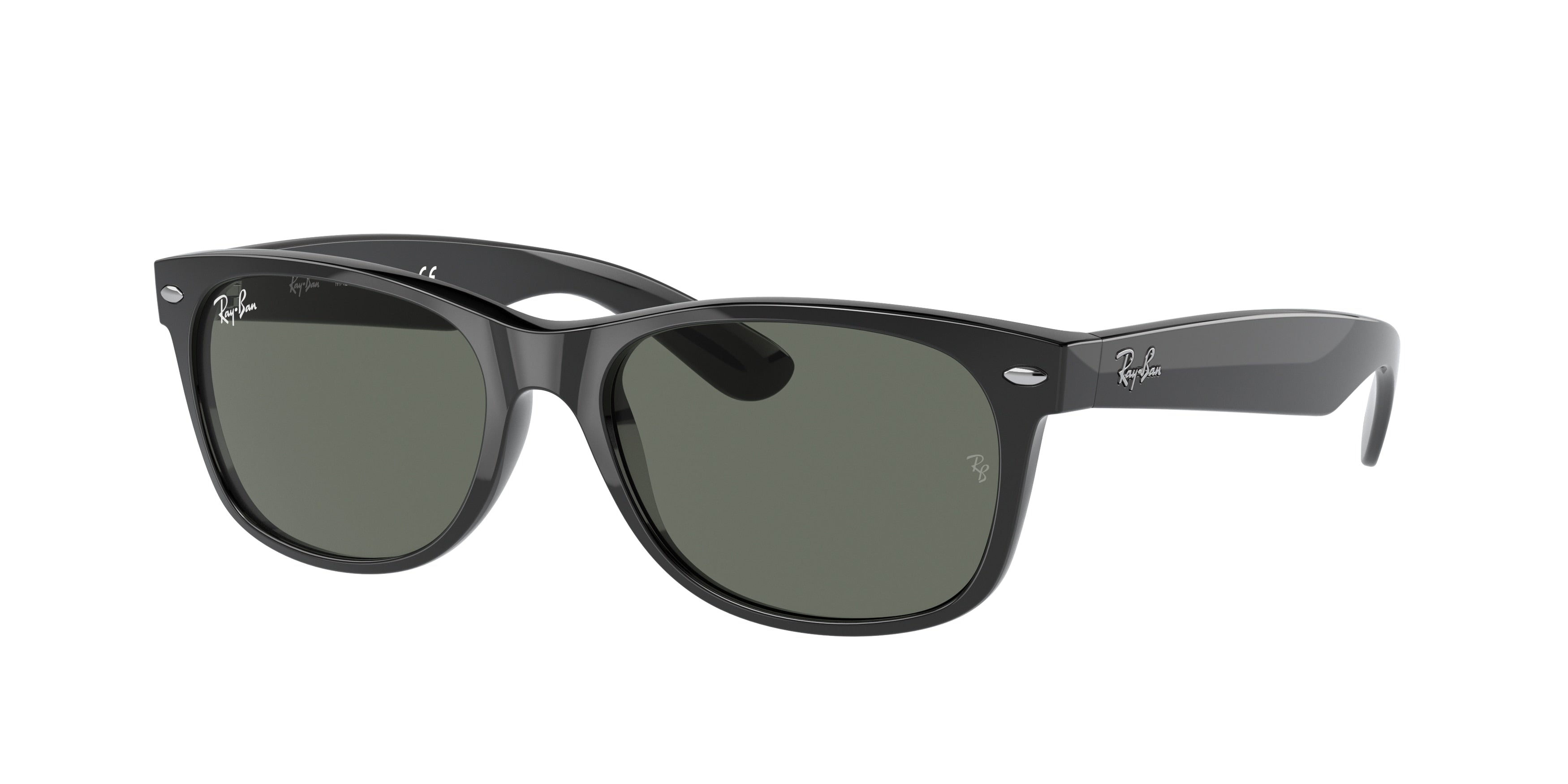Ray-Ban NEW WAYFARER LOW BRIDGE FIT RB2132F Square Sunglasses  901-Black 58-140-18 - Color Map Black