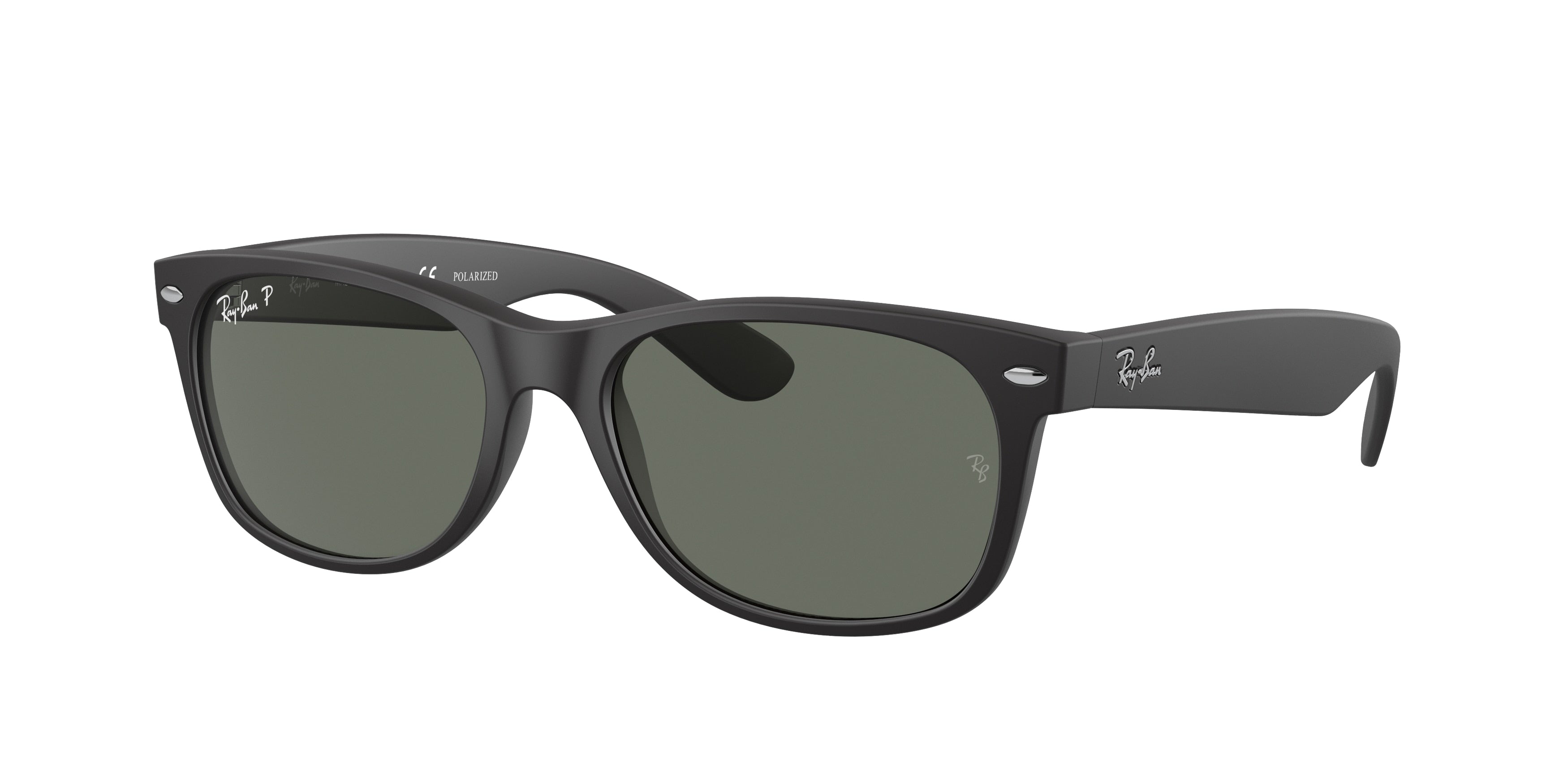 Ray-Ban NEW WAYFARER RB2132 Square Sunglasses  622/58-Rubber Black 55-145-18 - Color Map Black