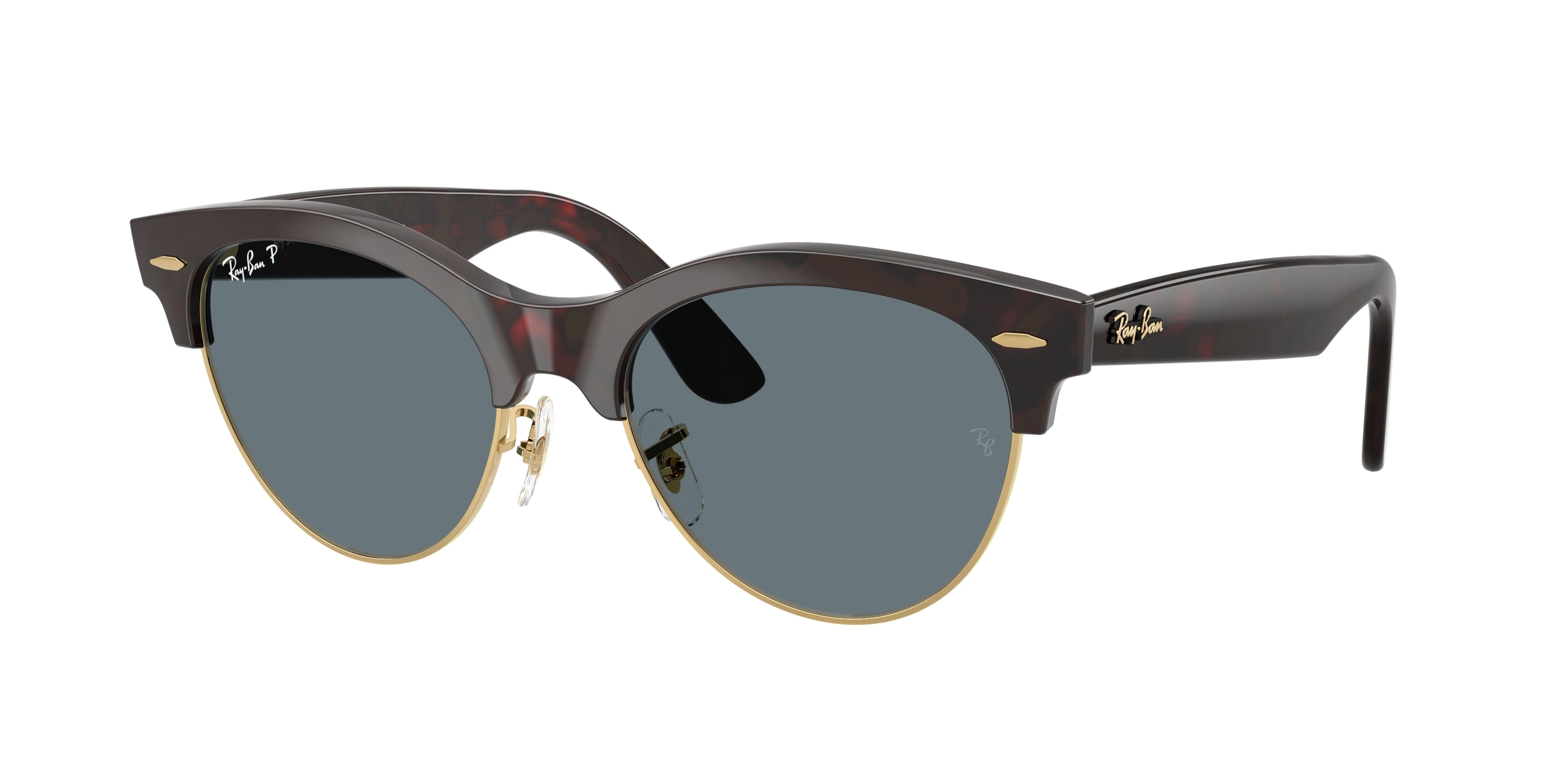 Ray-Ban CLUBMASTER WAY RB2341 Square Sunglasses  990/3R-Red Havana On Gold 54-150-19 - Color Map Havana